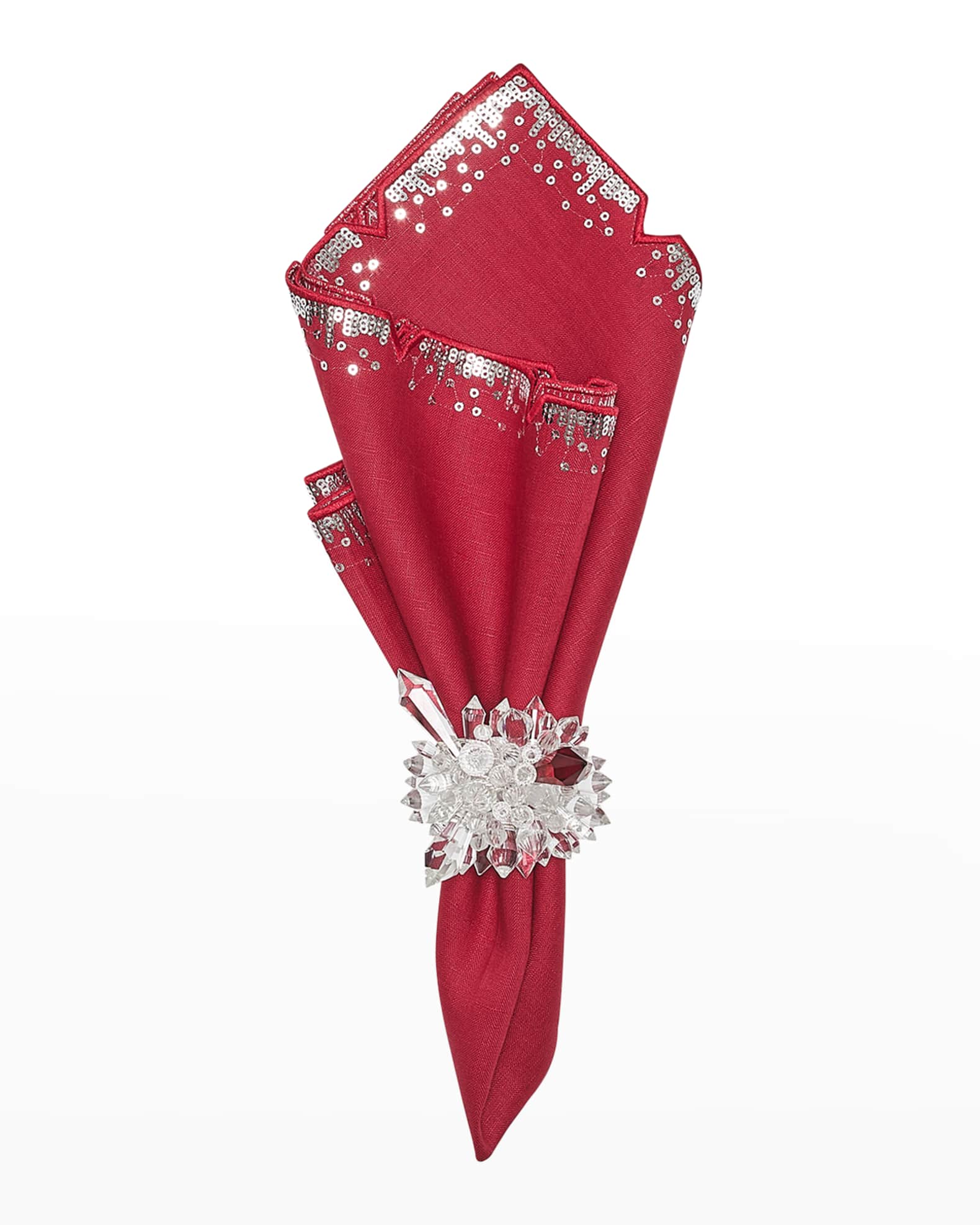 Baccarat x Kim Seybert Zenith Napkin Rings, Set of 4 Neiman Marcus