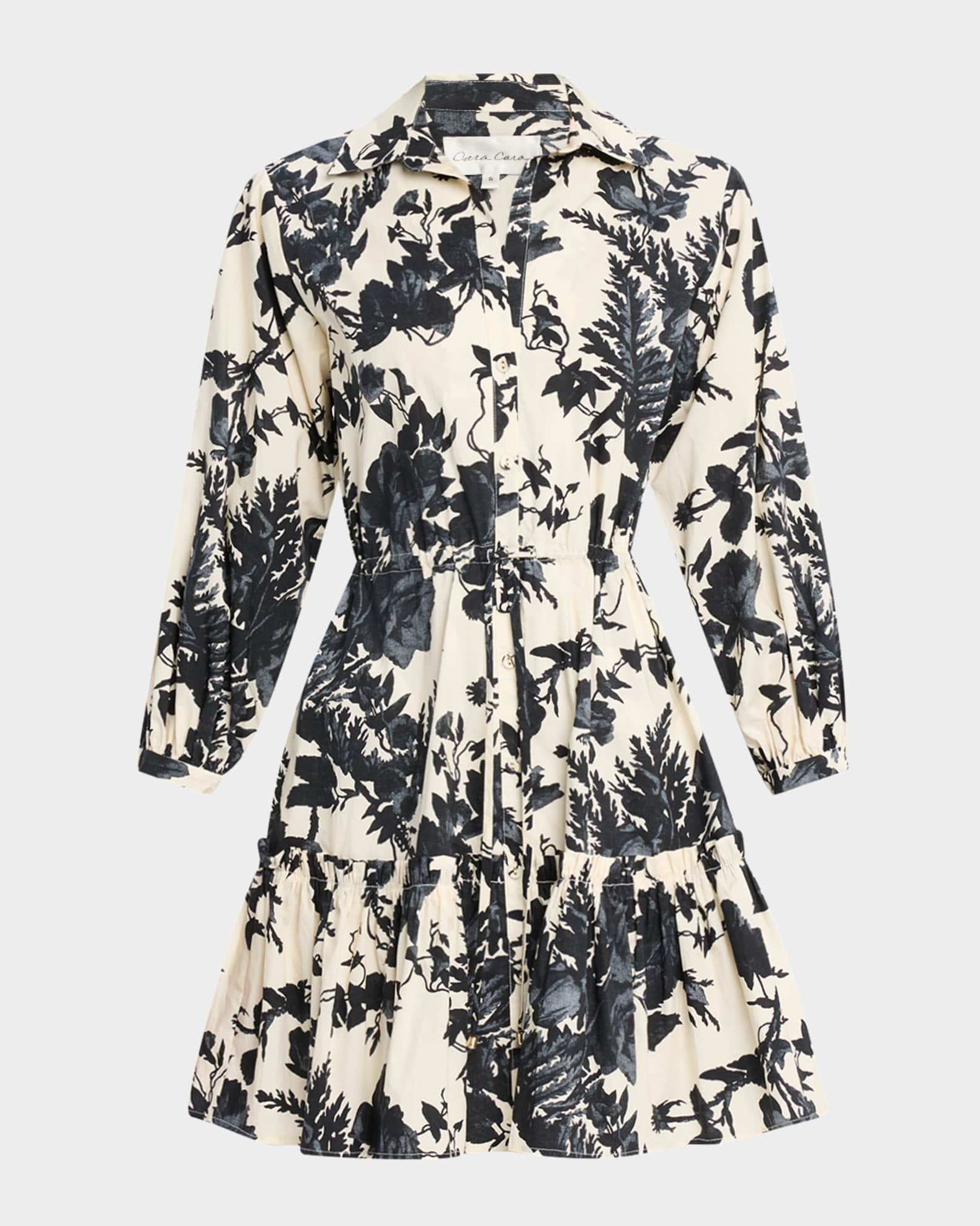Robin Puff-Sleeve Floral Poplin Mini Dress 0