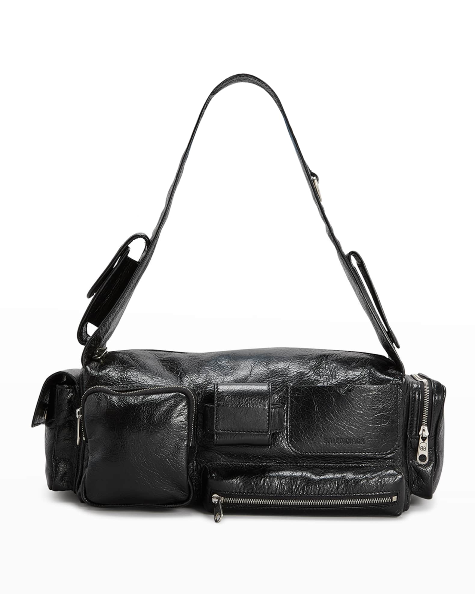 Balenciaga Men's Superbusy Leather Multi-Pocket Sling Bag, Small ...