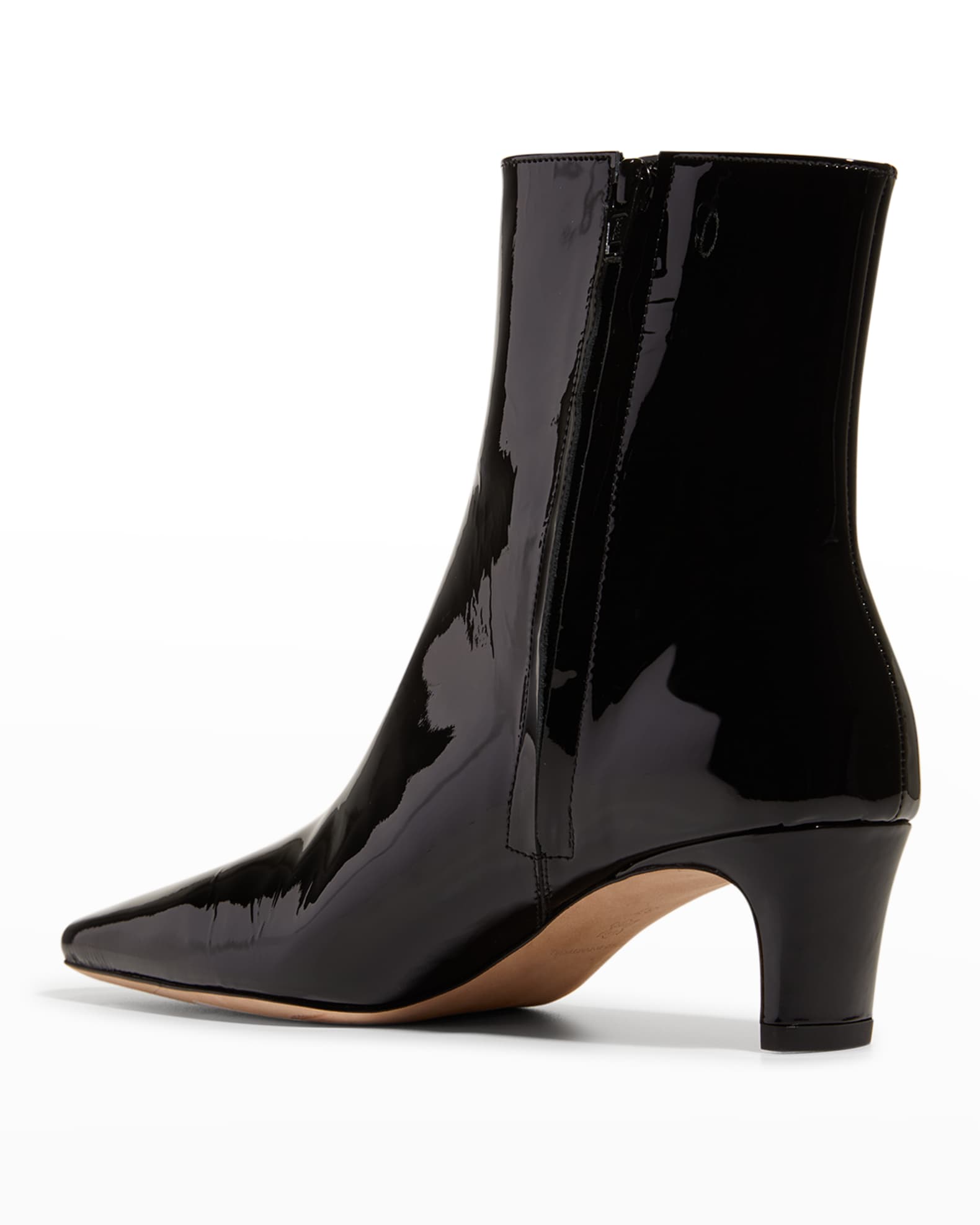 Staud Wally Leather Square-Toe Ankle Booties | Neiman Marcus