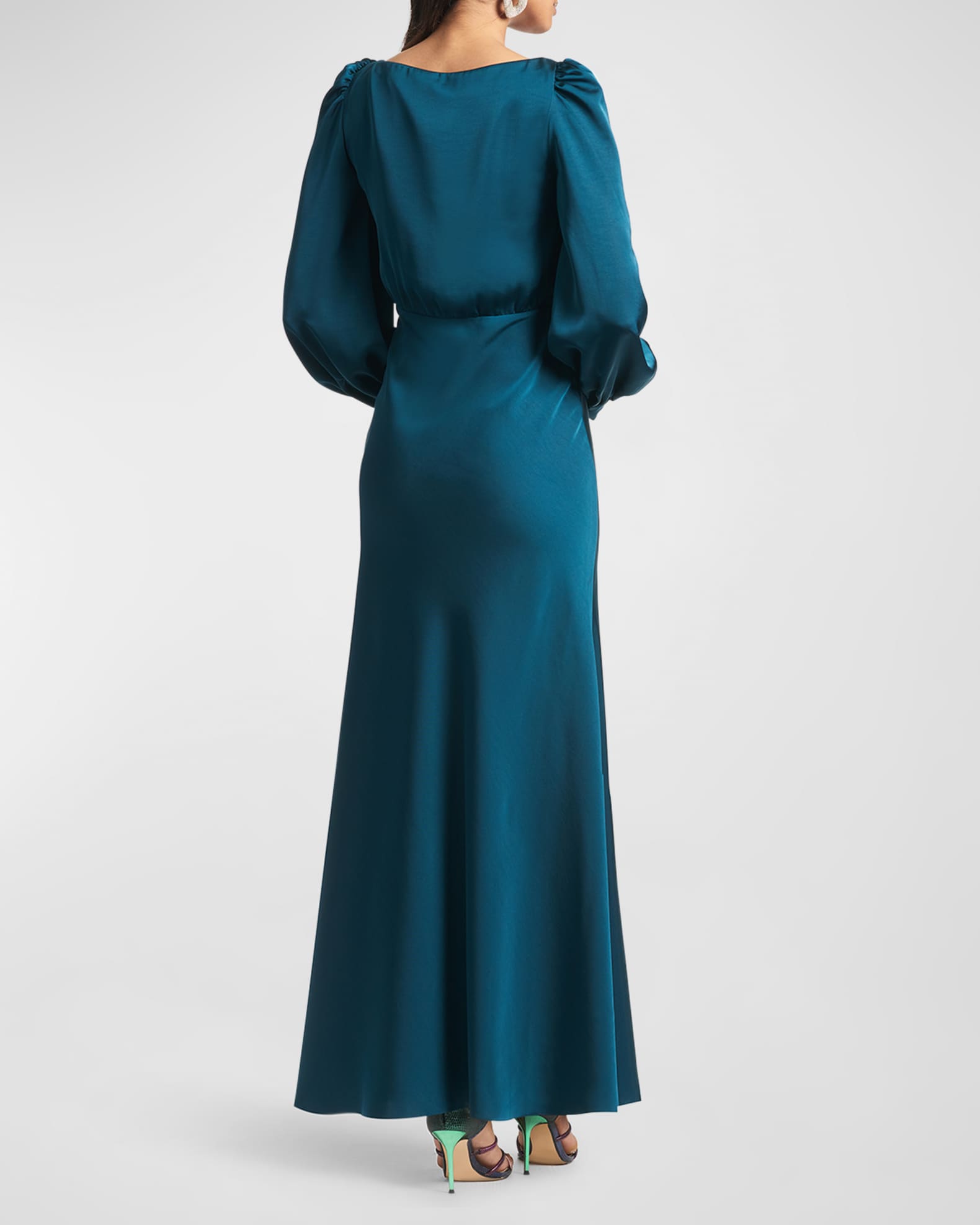 Sachin & Babi Amy BlousonSleeve ButtonDown Gown Neiman Marcus