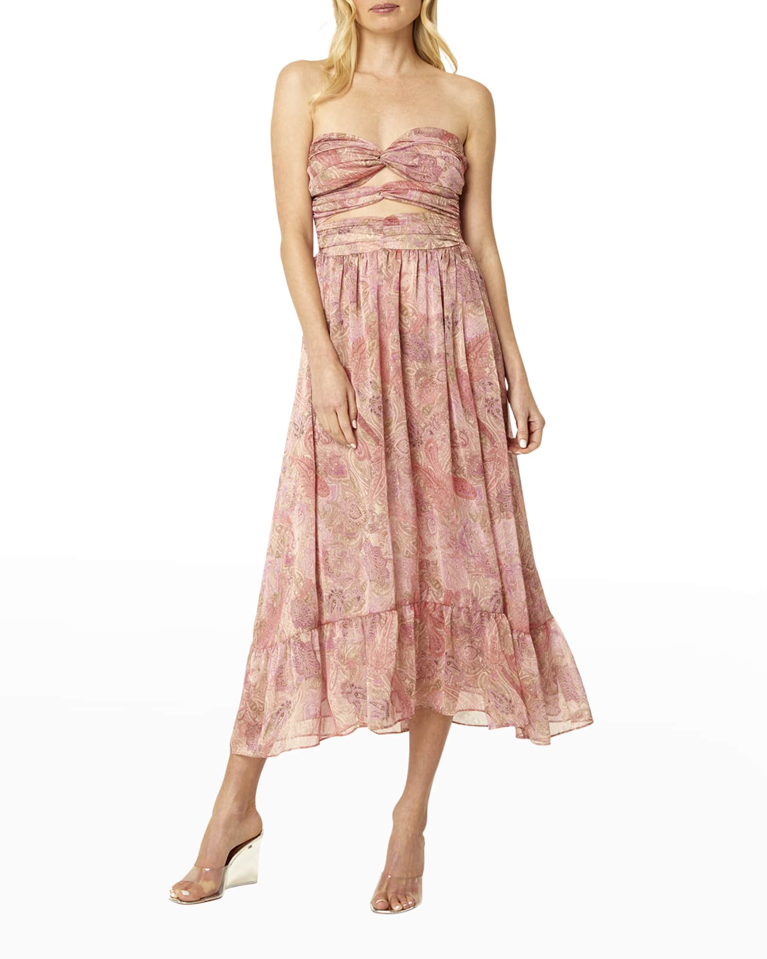 MISA Los Angeles Arianne Twisted-Cutout Strapless Midi Dress | Neiman ...