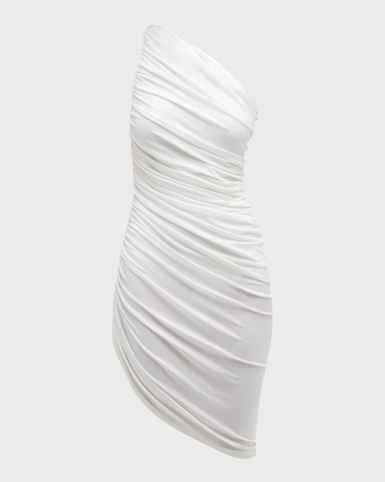 White one shoulder asymmetrical dress store