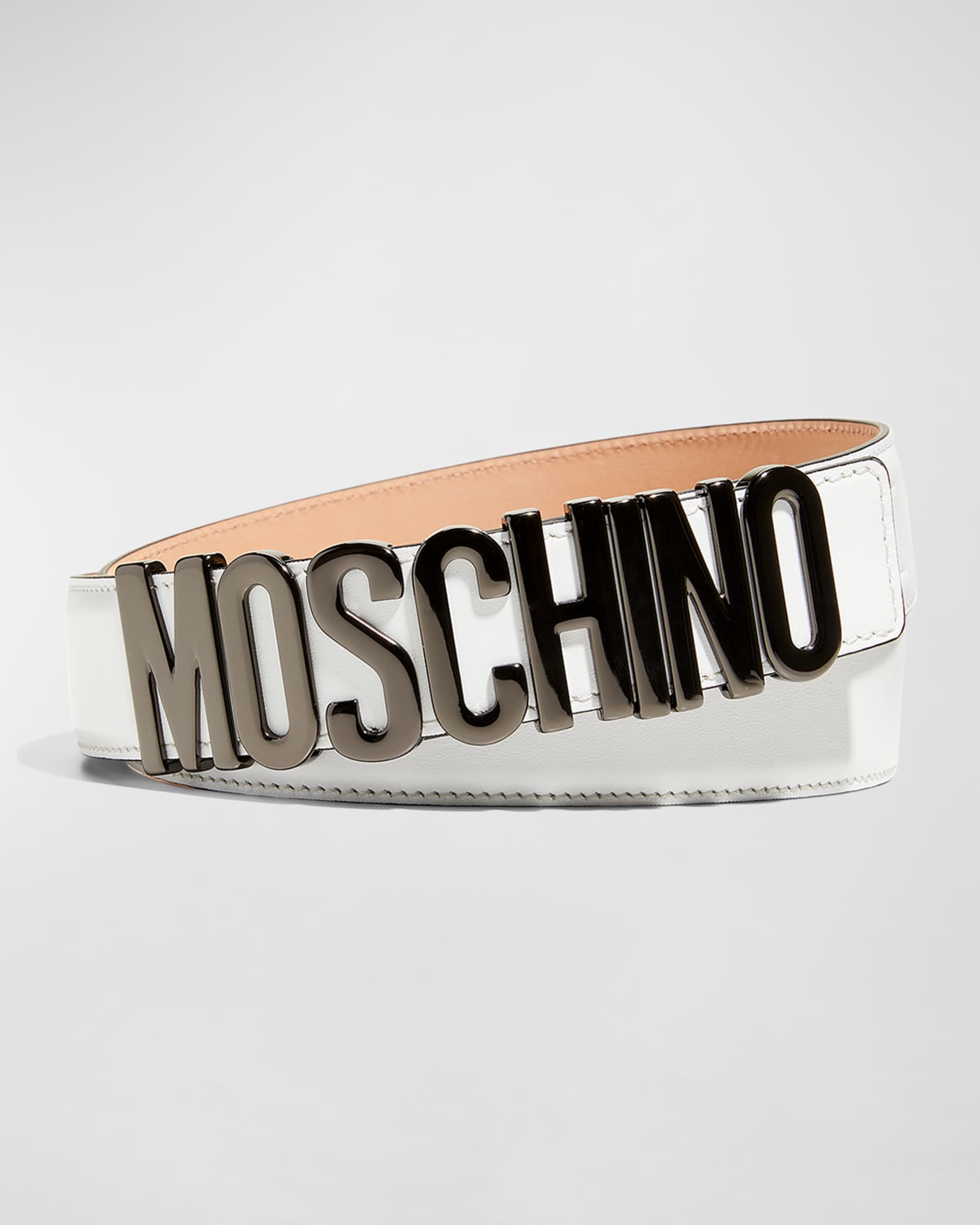 卸売 Belt Leather Logo-Buckle Men's Moschino | Marcus Neiman 小物