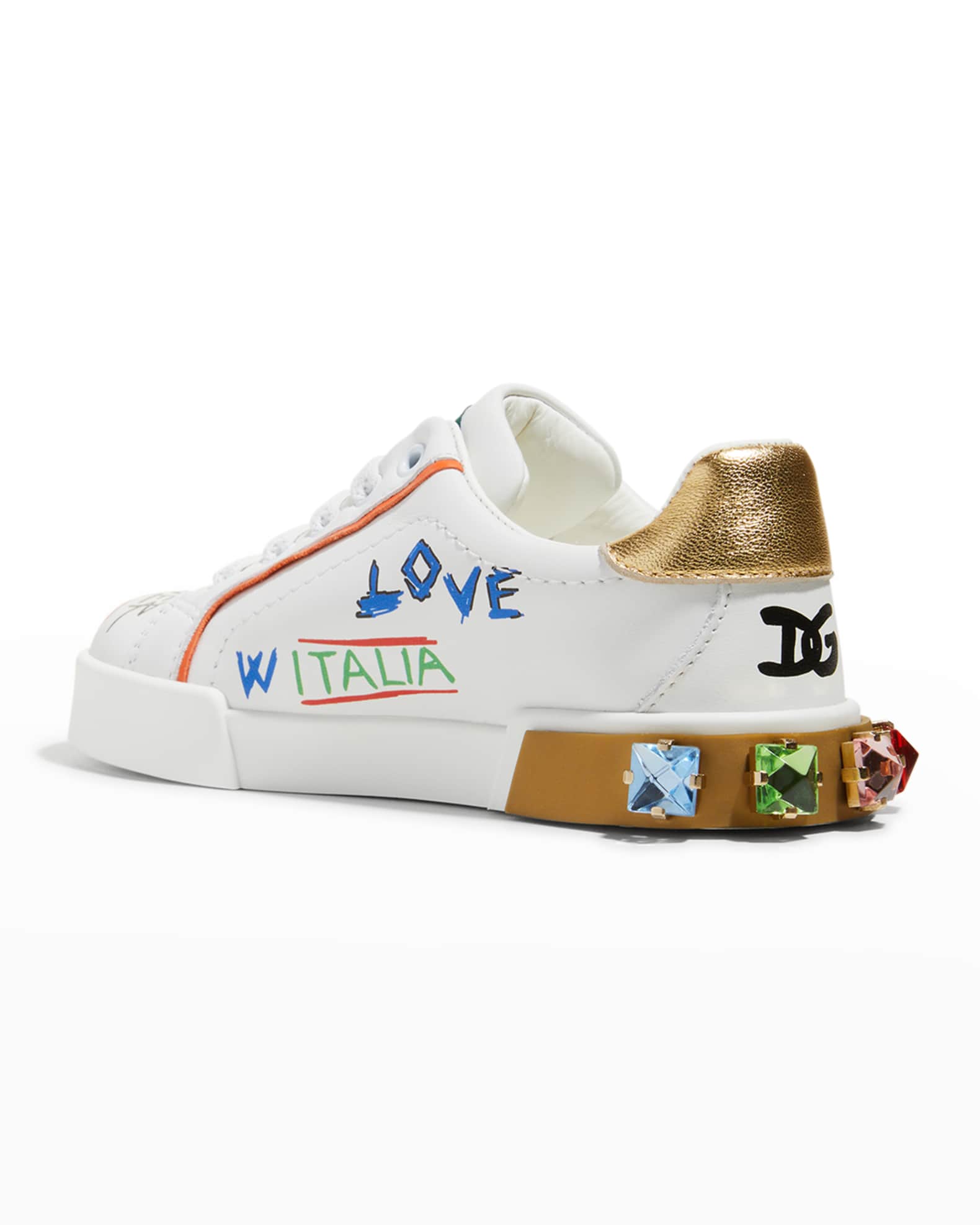 Dolce&Gabbana Kid's Graffiti Portofino Sneakers, Toddlers | Neiman Marcus