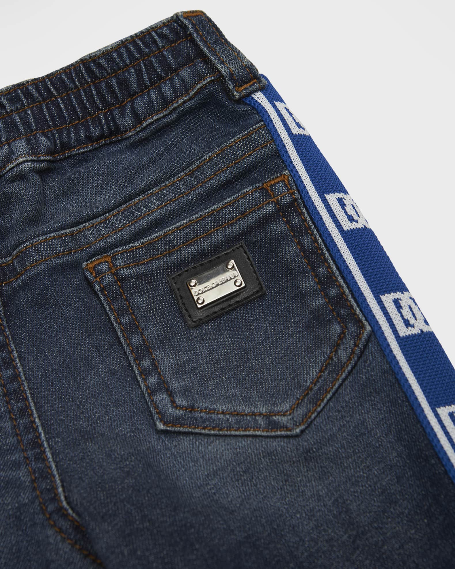 Dolce&Gabbana Boy's Logo-Tape Denim Jeans, Size 12-30M | Neiman Marcus