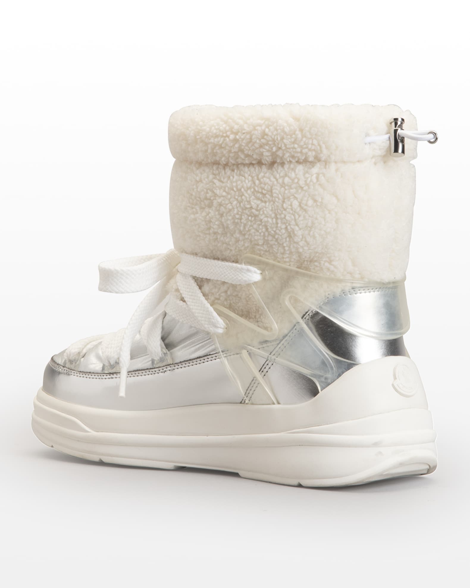 Moncler Insolux Metallic Faux Fur Snow Boots | Neiman Marcus