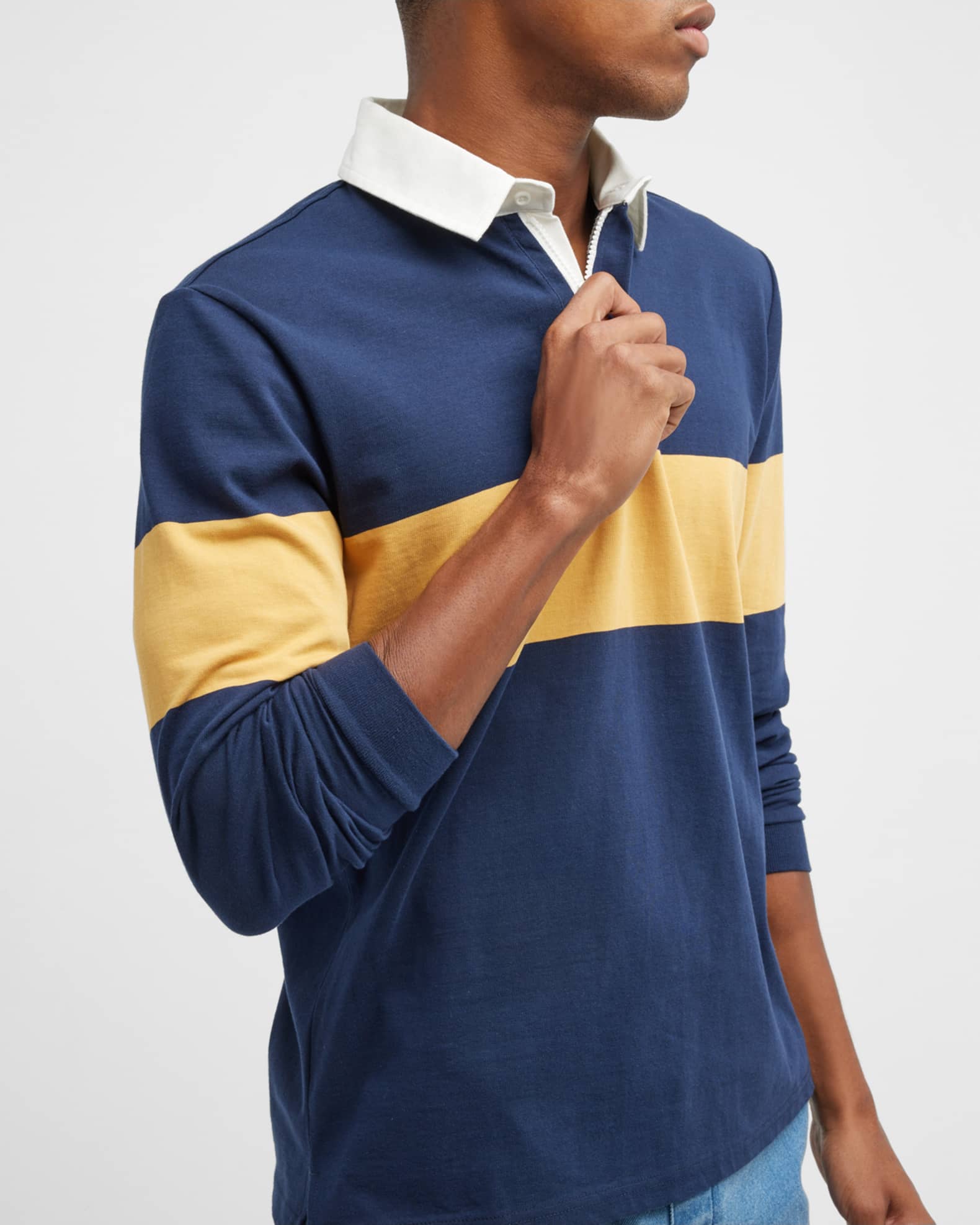 Onia Men's Concealed QuarterZip Rugby Polo Shirt Neiman Marcus