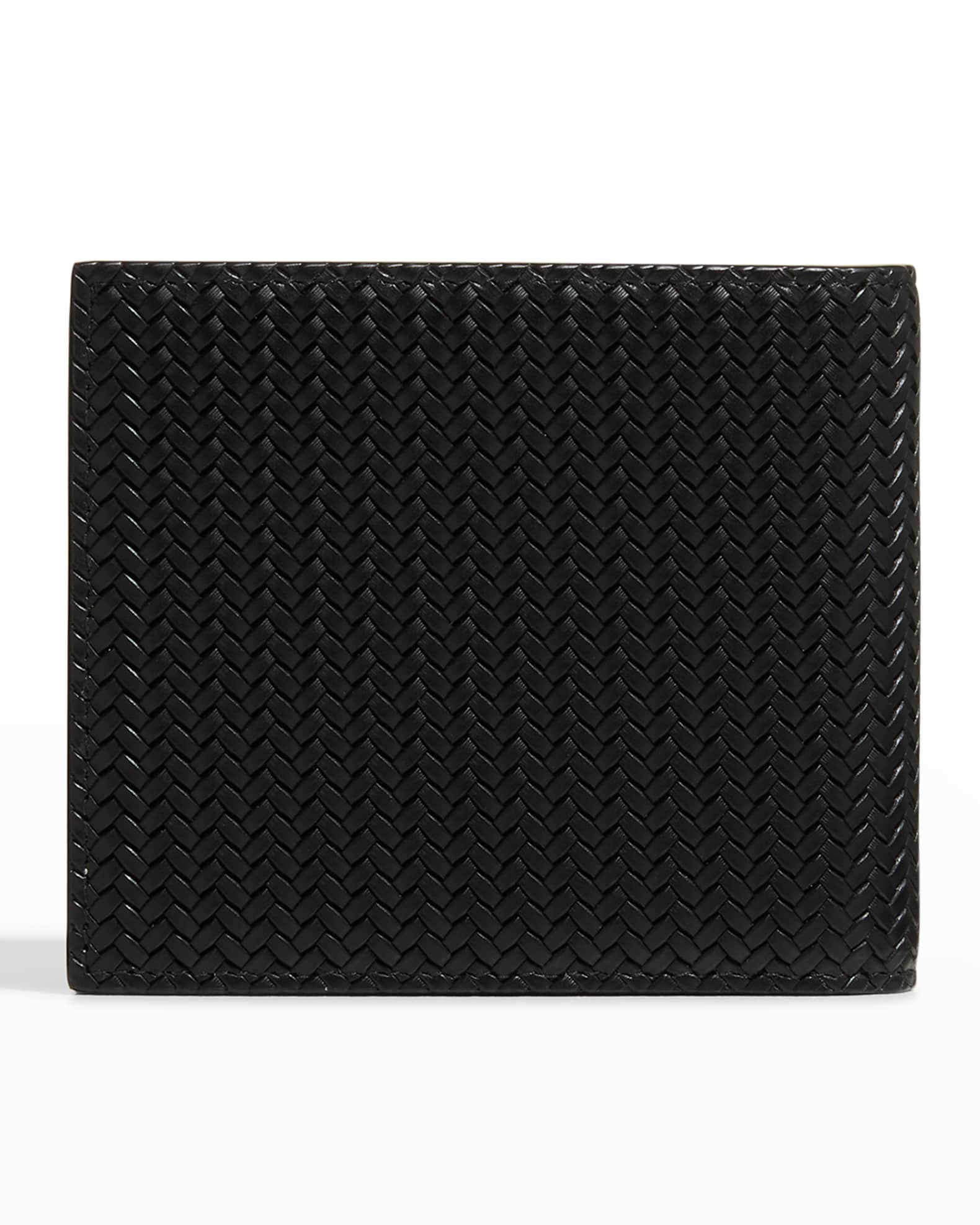 Giorgio Armani Men's Woven Leather Bifold Wallet | Neiman Marcus