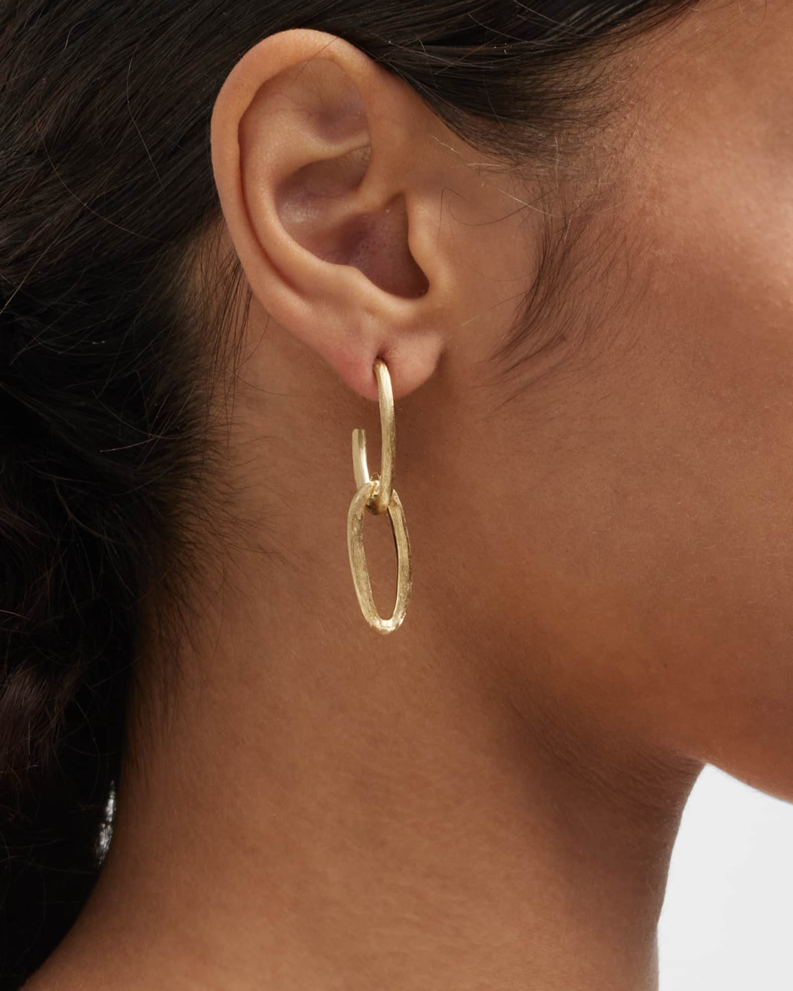 Jaipur Link 18K Yellow Gold Oval Double Link Earrings 1