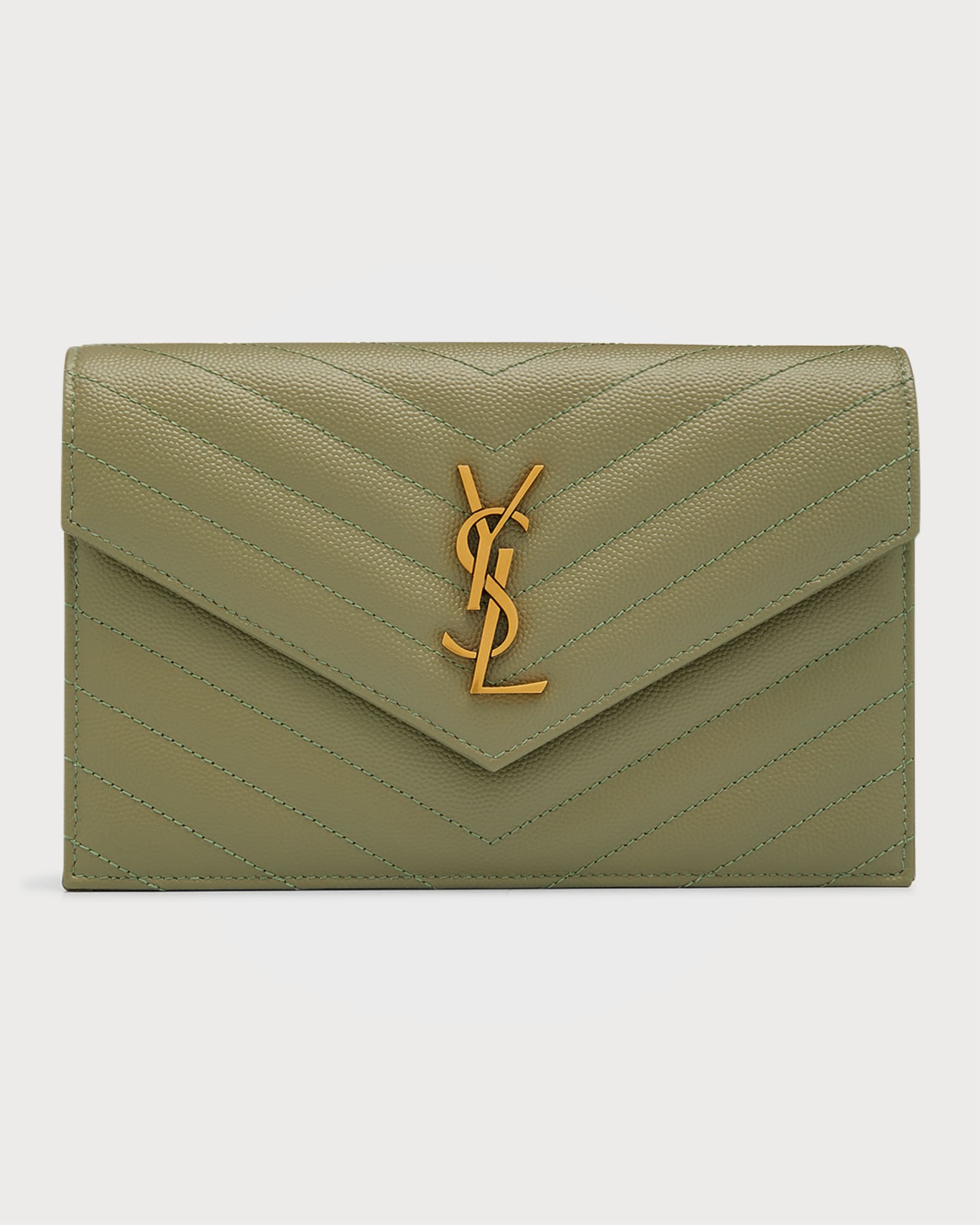 Saint Laurent YSL Envelope Flap Wallet on Chain | Neiman Marcus