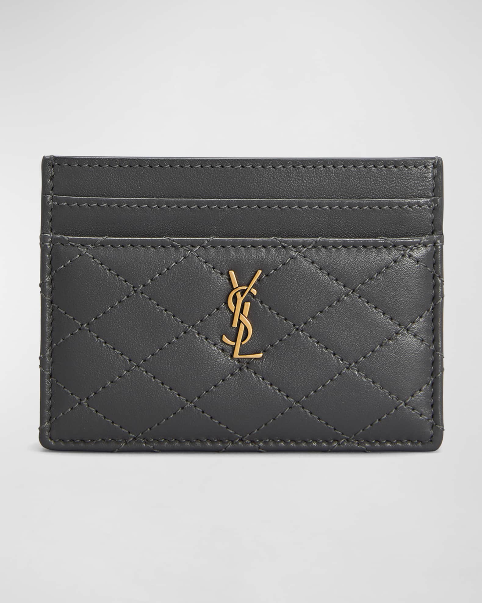 Gaby YSL Card Case in Quilted Leather