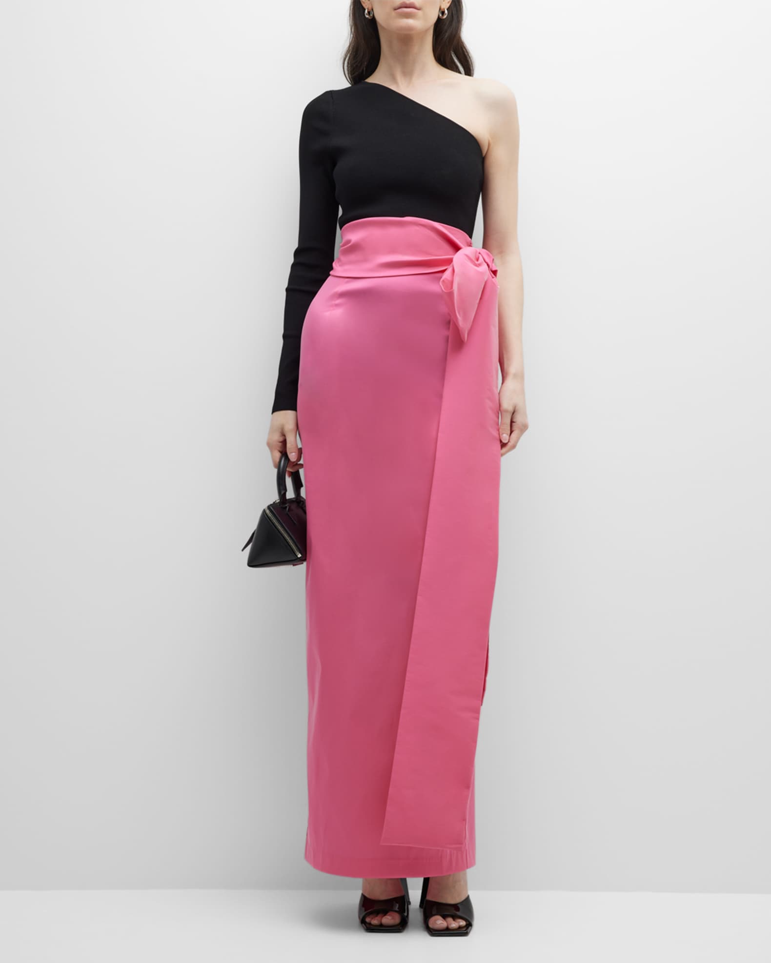 Taffeta maxi wrap skirt sale