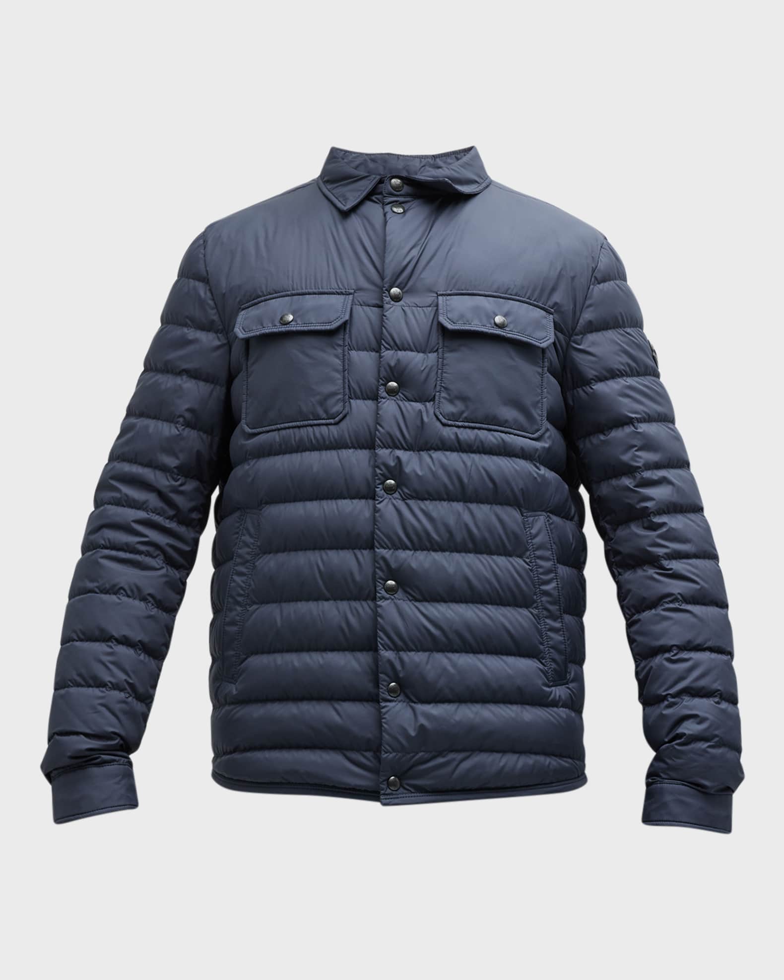 Moncler Men's Sanary Quilted Down Shirt Jacket Neiman Marcus