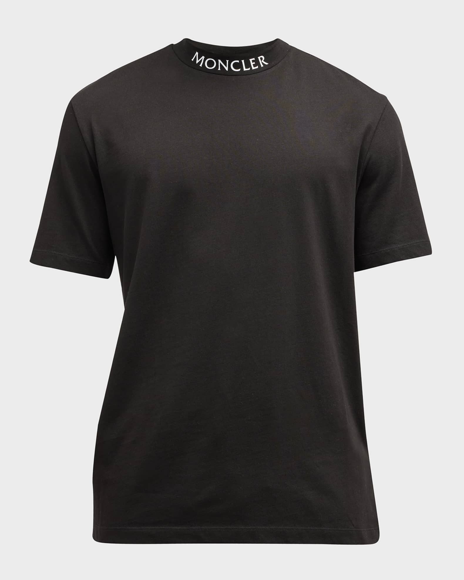 Moncler black t shirt mens sale