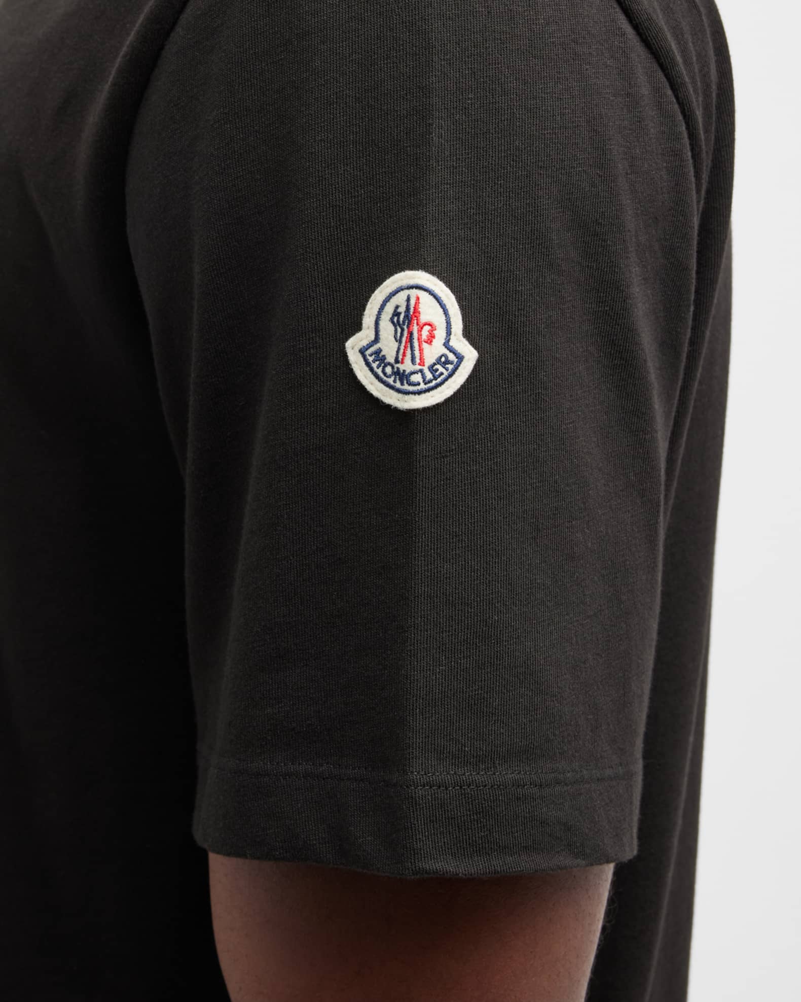 Moncler Men's LogoNeck TShirt Neiman Marcus
