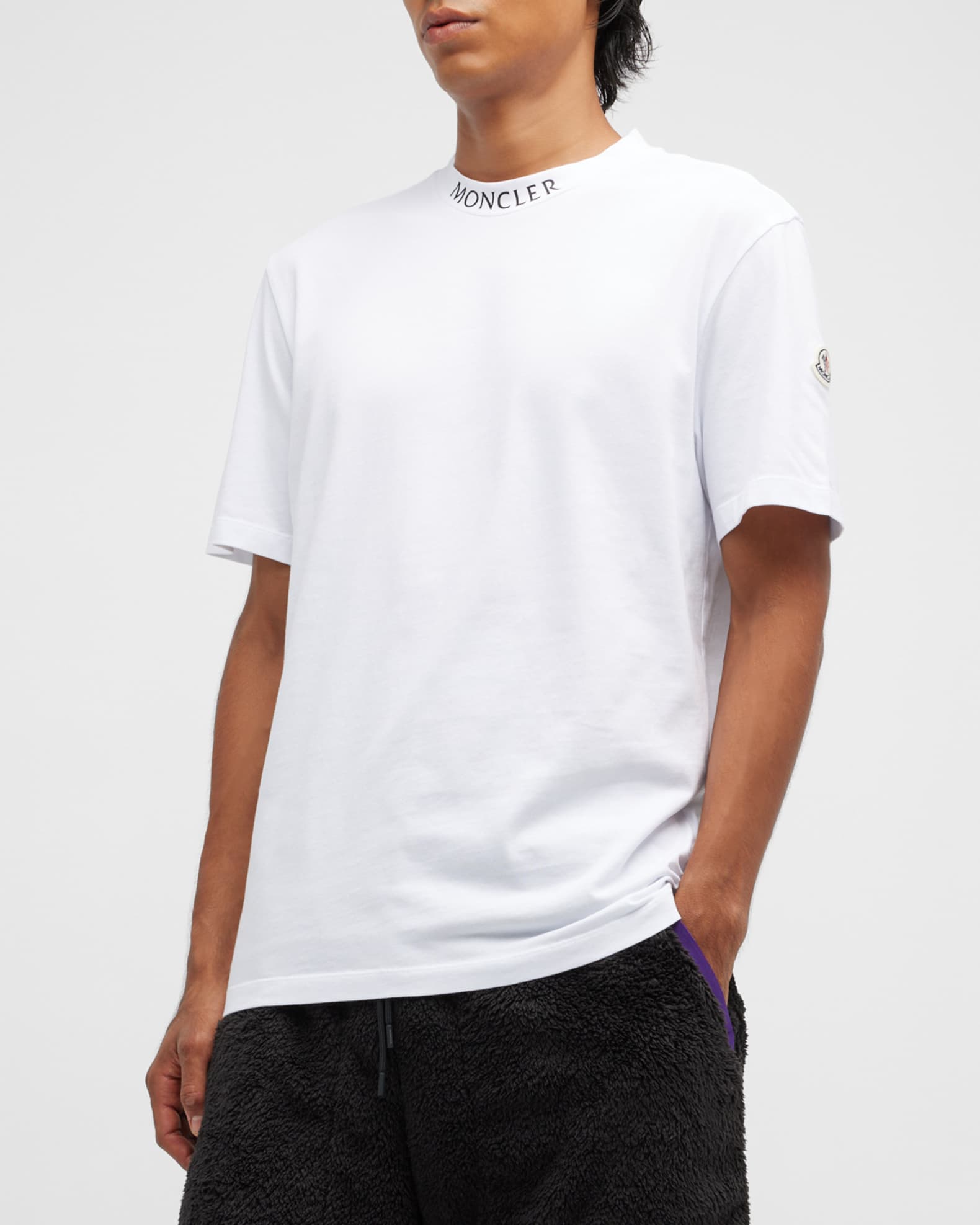 Moncler Men's Logo-Neck T-Shirt | Neiman Marcus