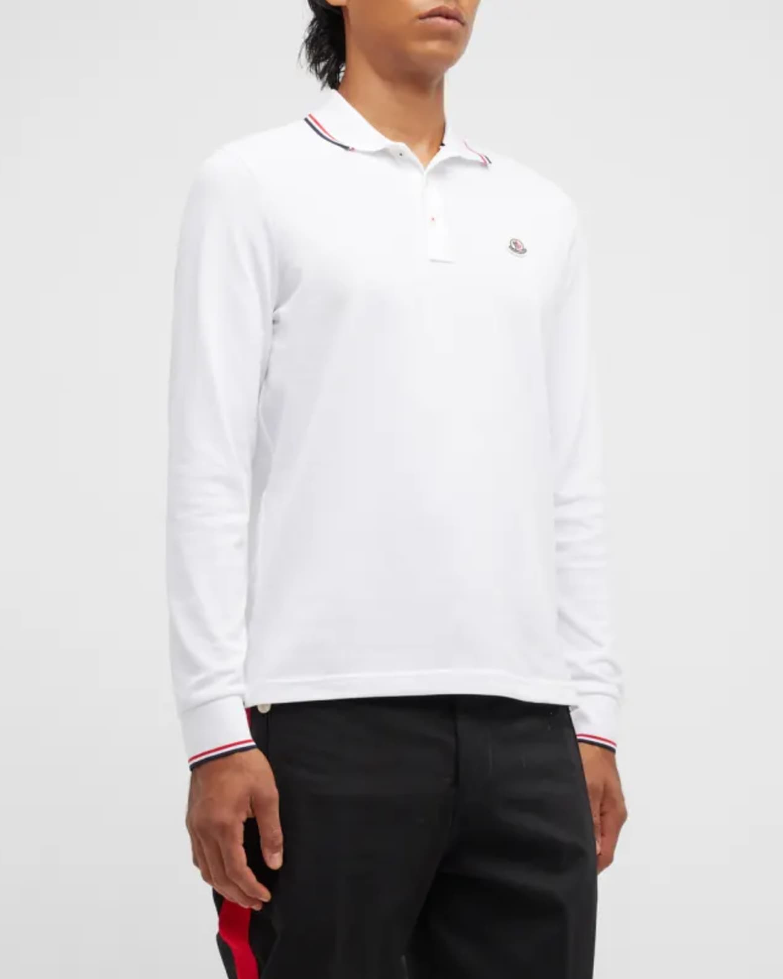 Moncler striped trim polo shirt best sale