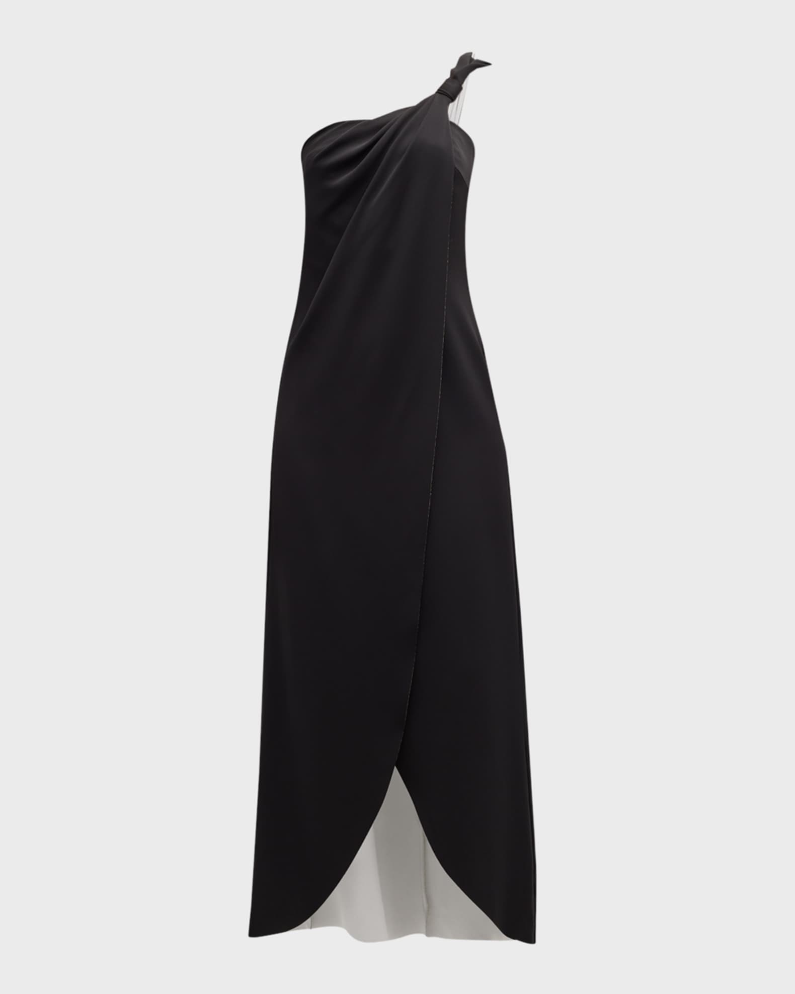 Giorgio Armani Bow One-Shoulder Silk Gown | Neiman Marcus