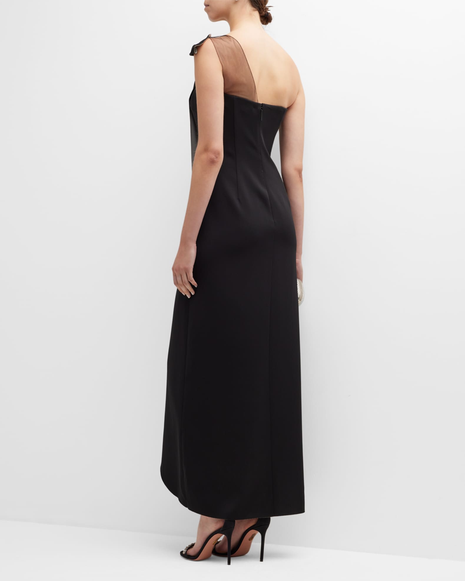 Giorgio Armani Bow One-Shoulder Silk Gown | Neiman Marcus