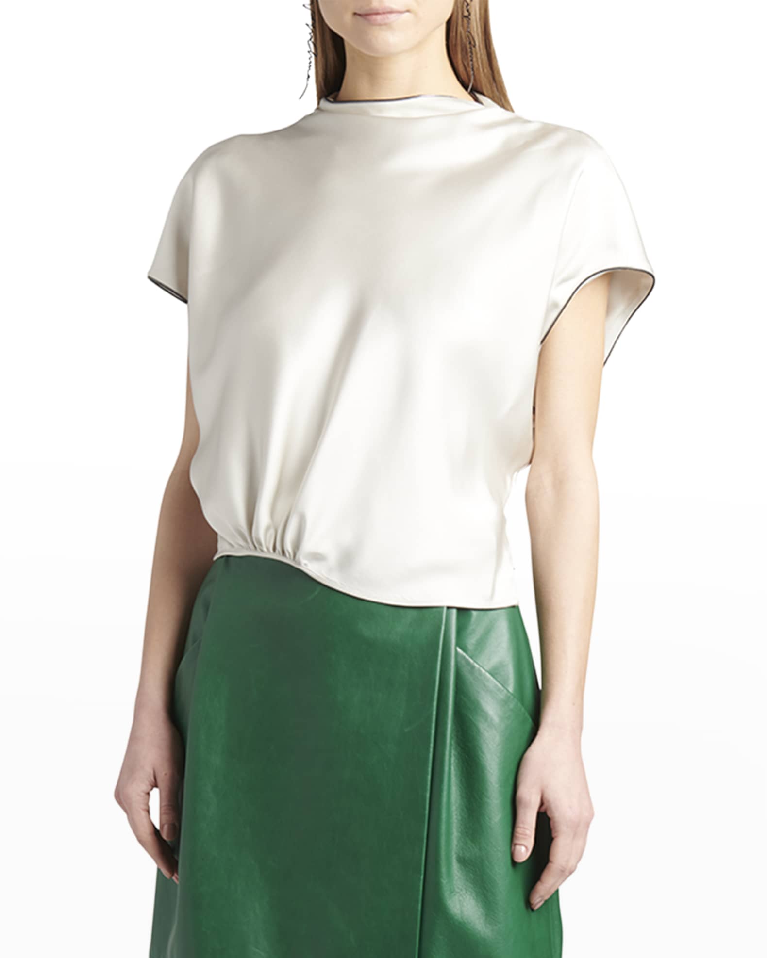 Asymmetric Silk Scarf Blouse main image 1