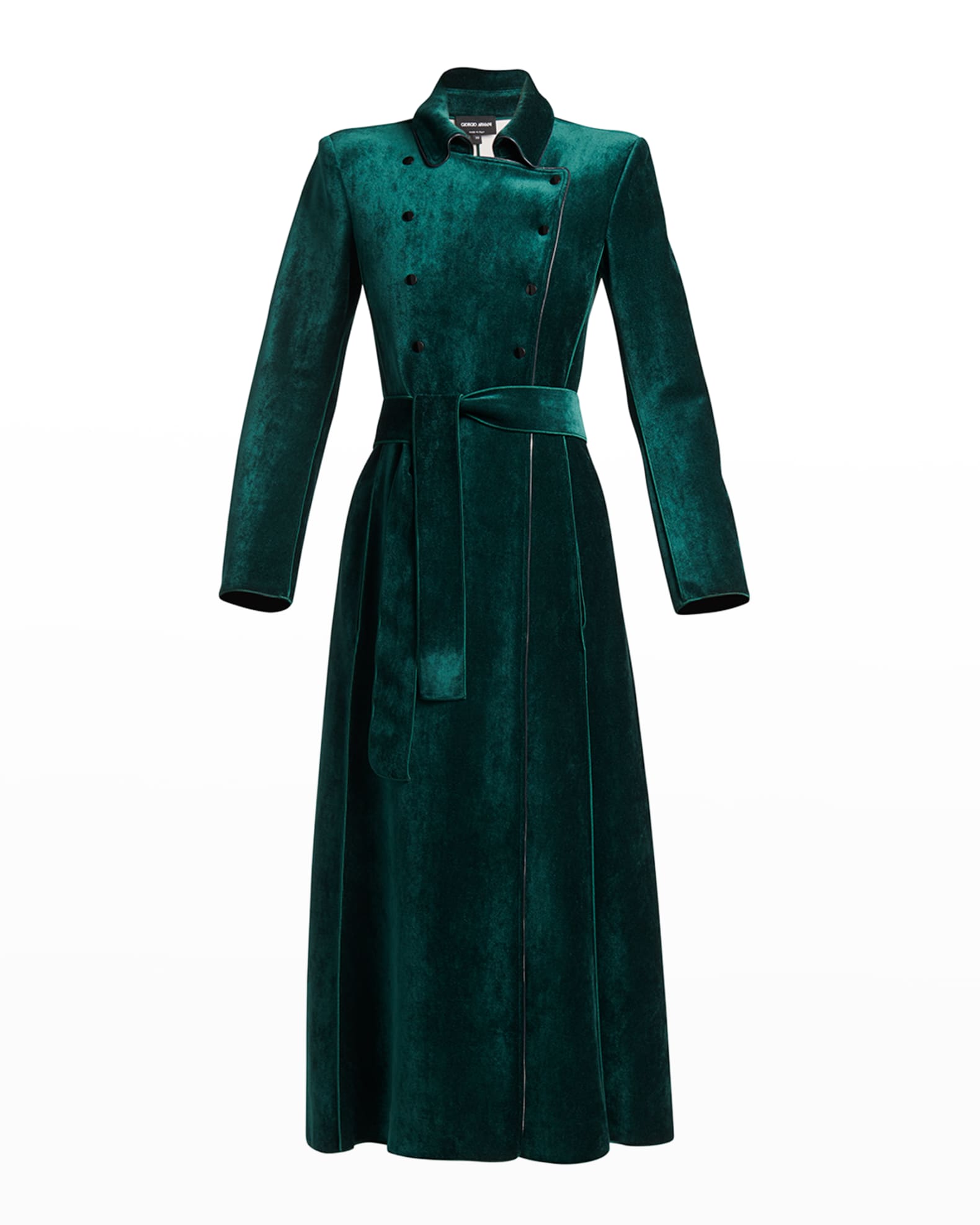 Armani Belted Maxi Velvet Coat Neiman Marcus