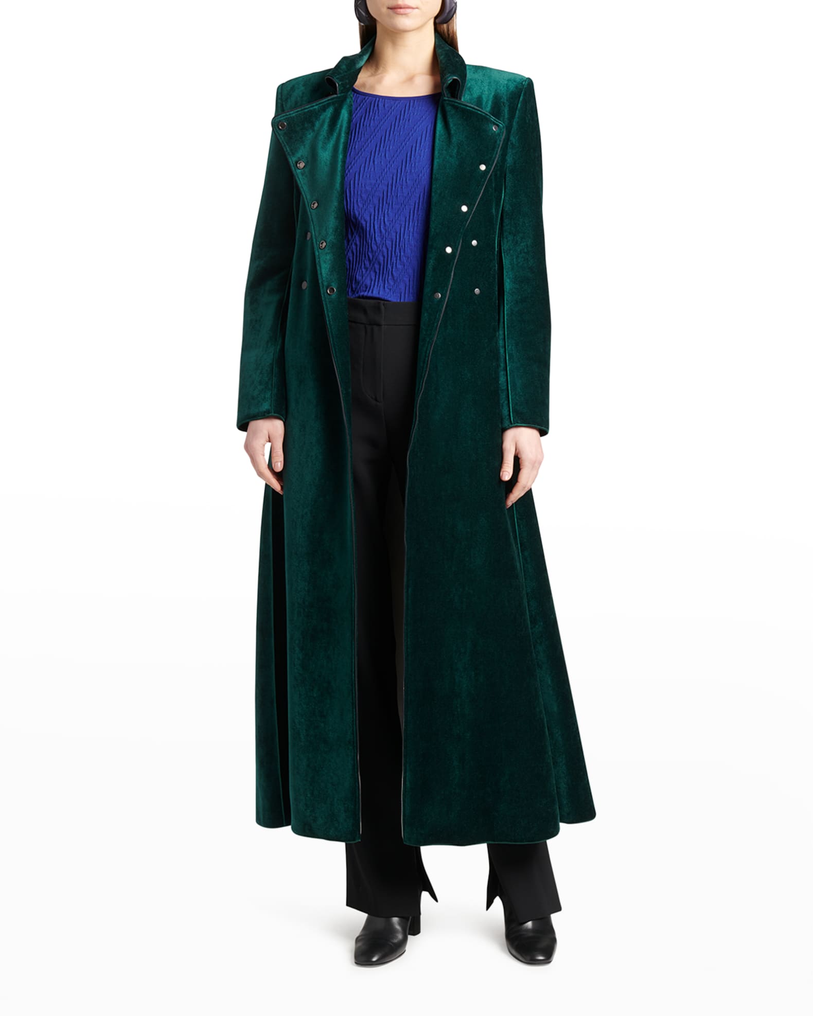 Armani Belted Maxi Velvet Coat Neiman Marcus
