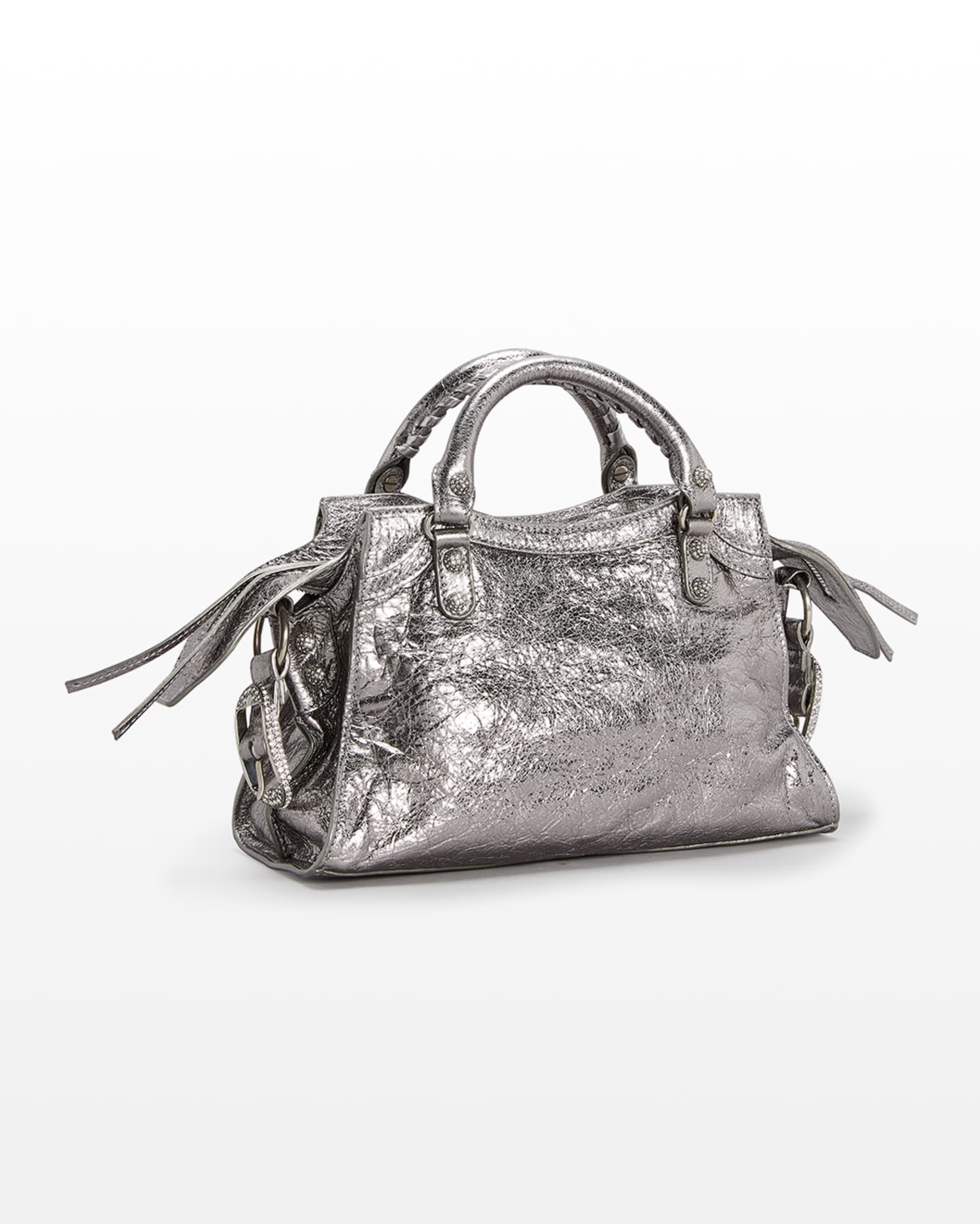 Balenciaga Neo Cagole XS Metallic Strass Top-Handle Bag | Neiman Marcus