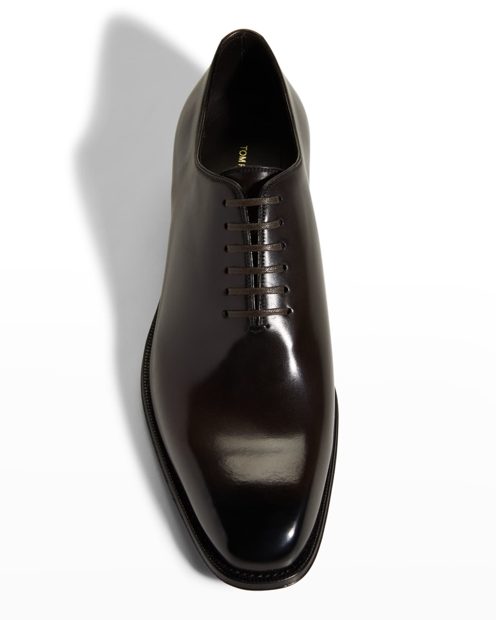 TOM FORD Men's Claydon Burnished Leather Oxfords | Neiman Marcus