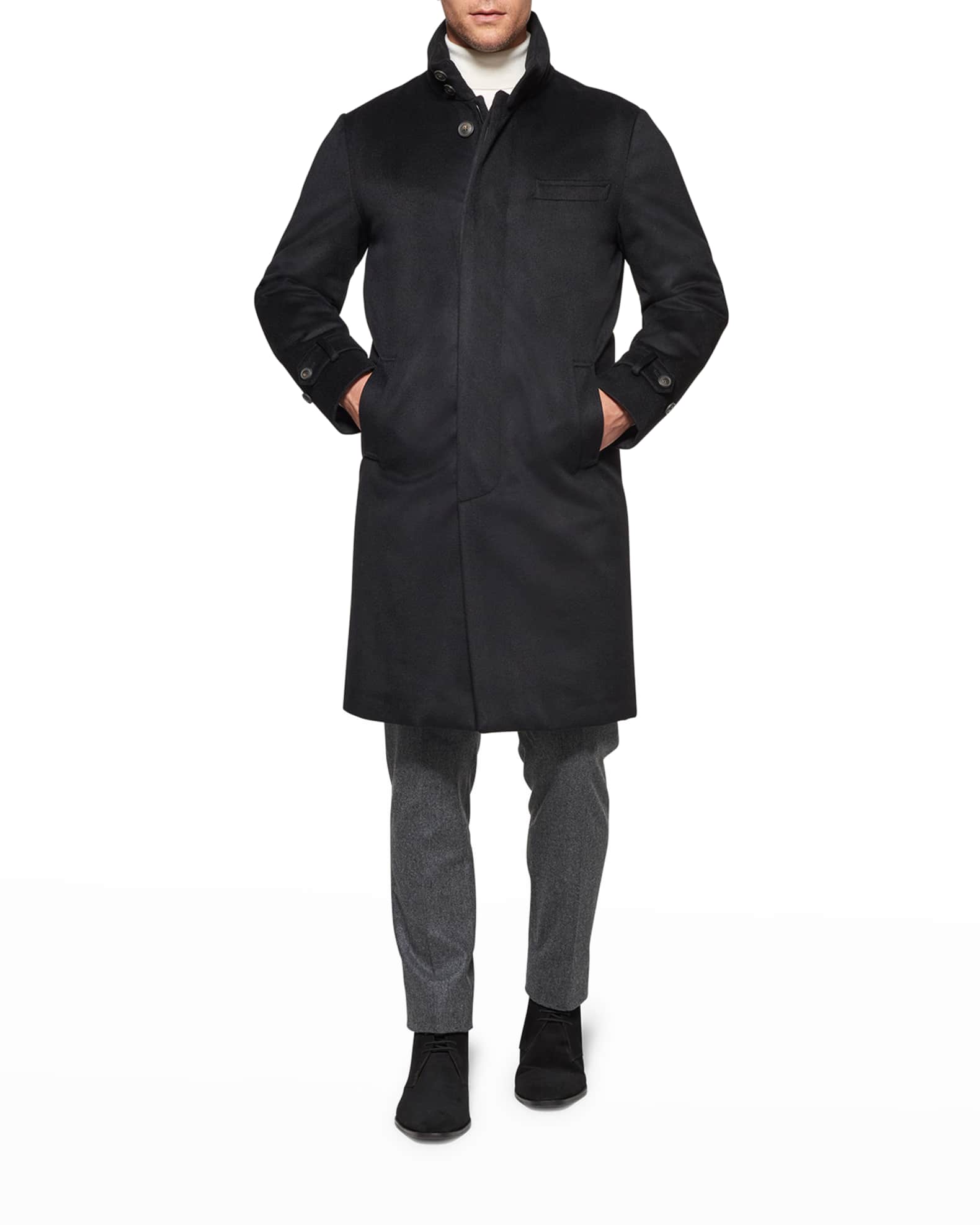 Norwegian Wool Men's Cashmere Down Topcoat | Neiman Marcus