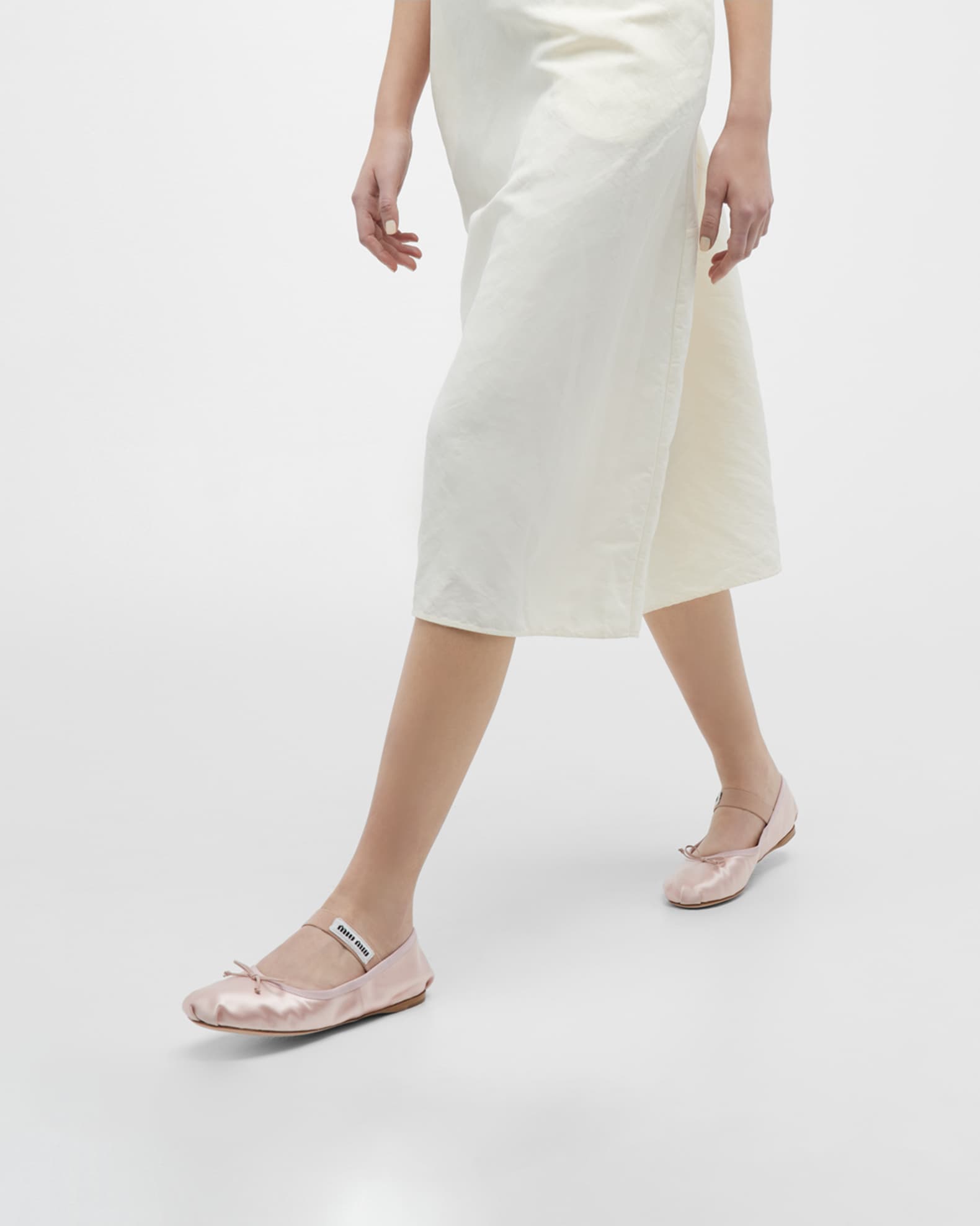 Satin Bow Ballerina Flats 1