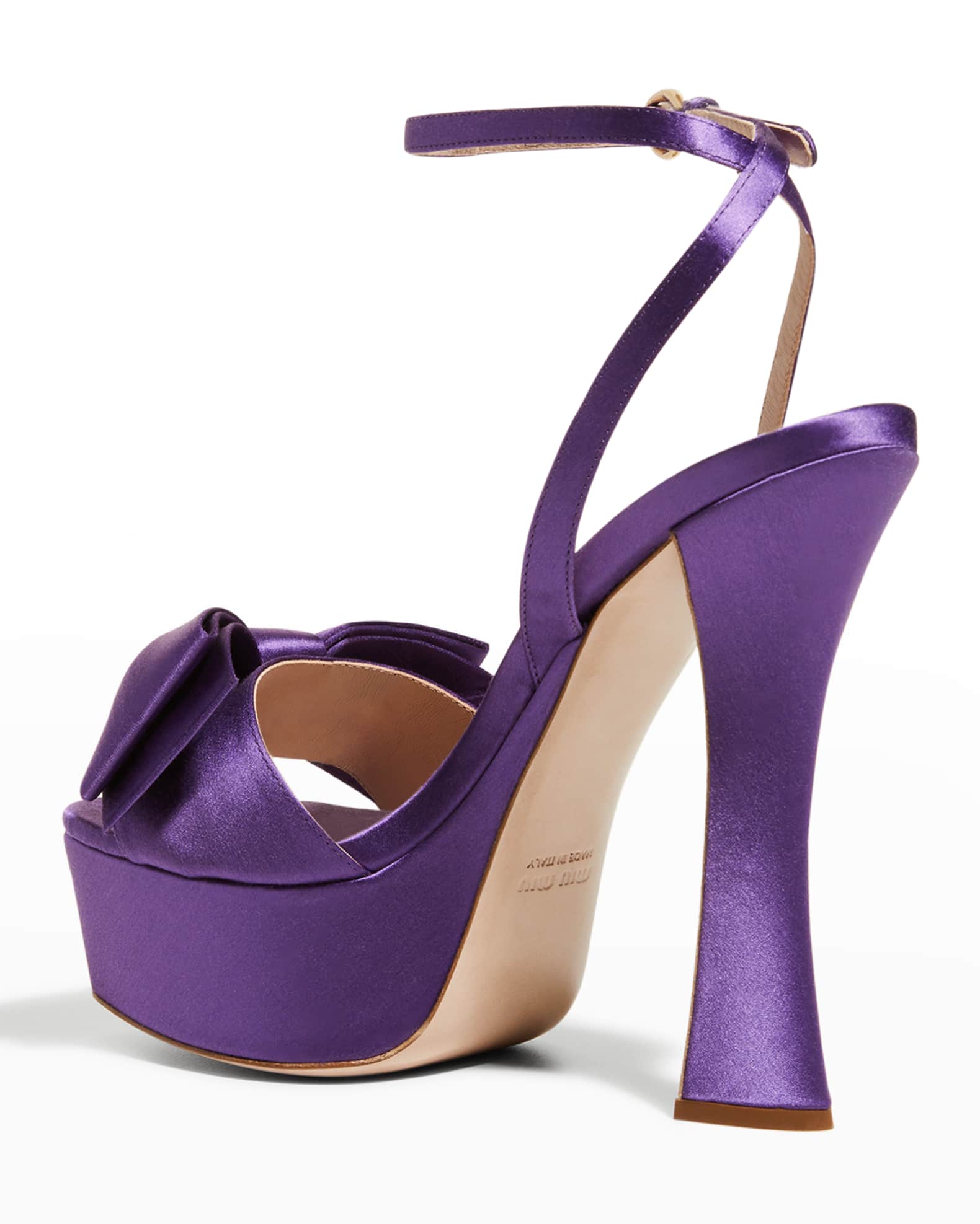 人気ブランドバ40代 Silk Bow Ankle-Strap Platform Sandals 靴