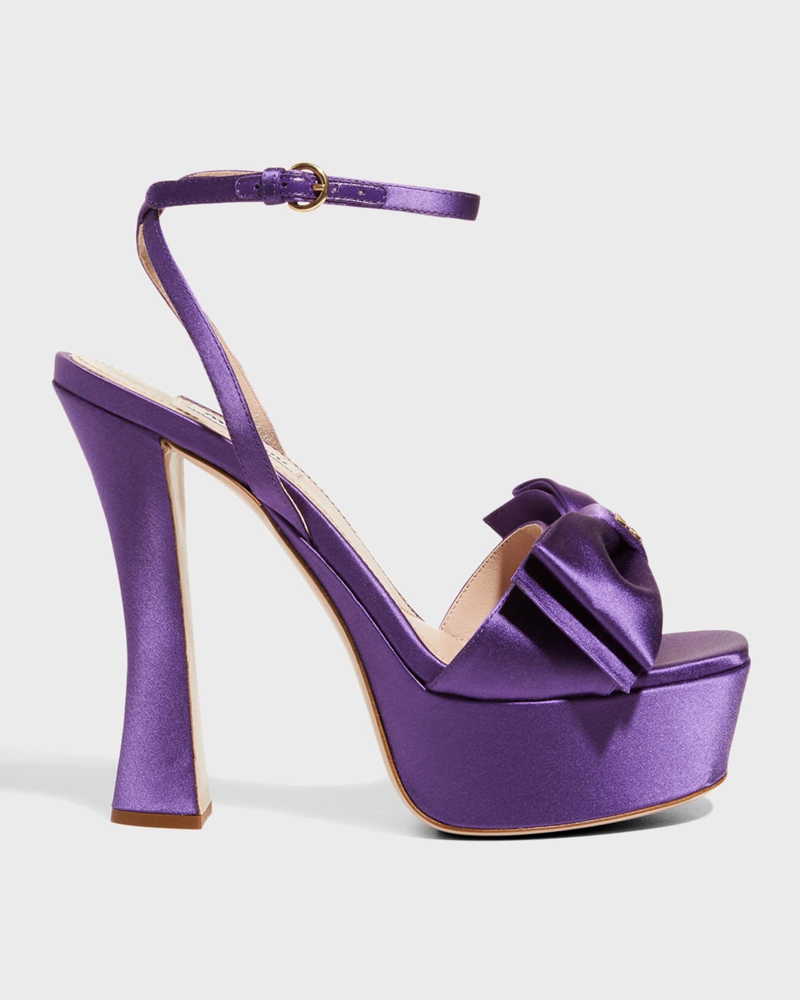 Miu miu satin platform sandals outlet