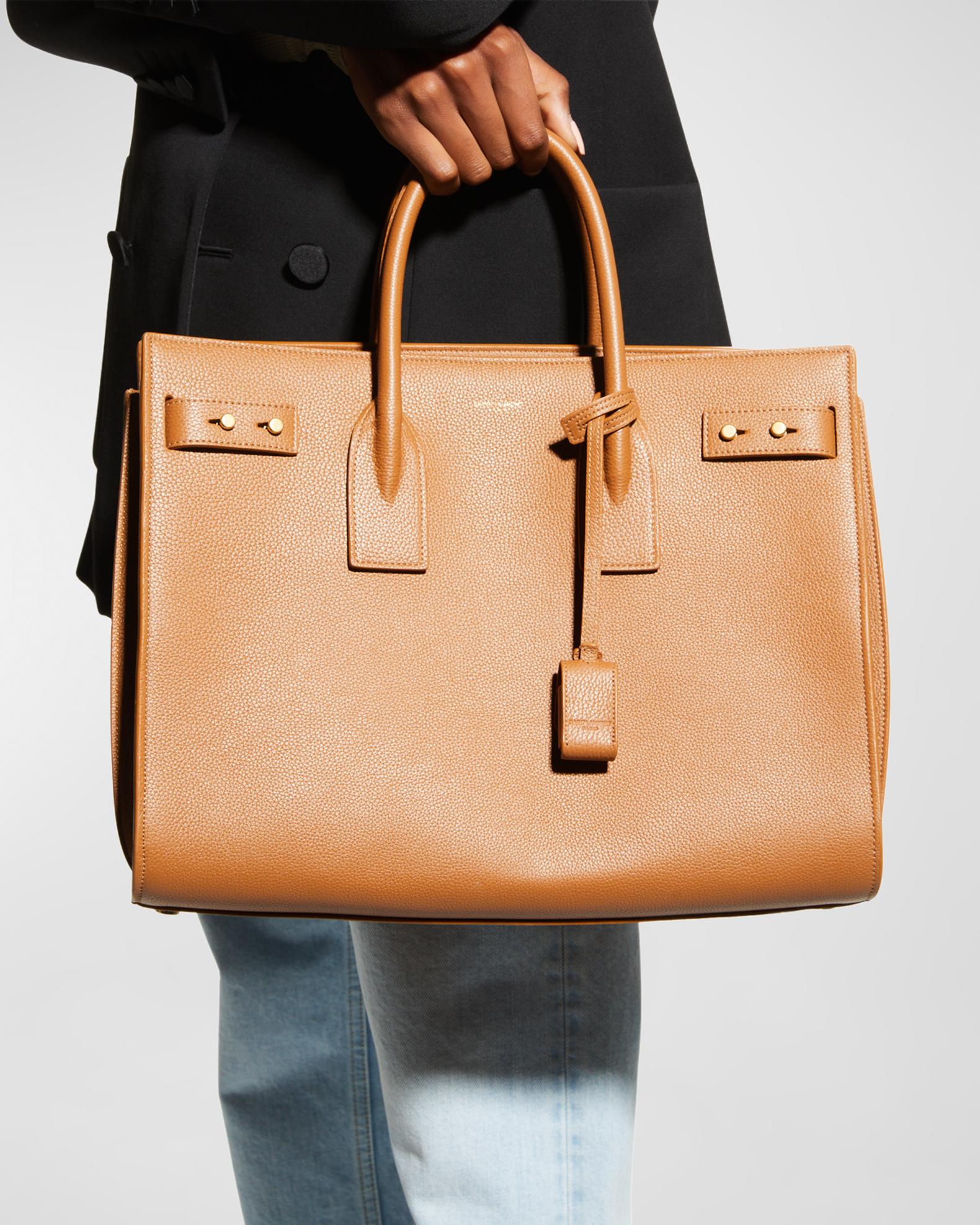 Saint Laurent Sac De Jour Medium Top Handle Bag In Grained Leather 