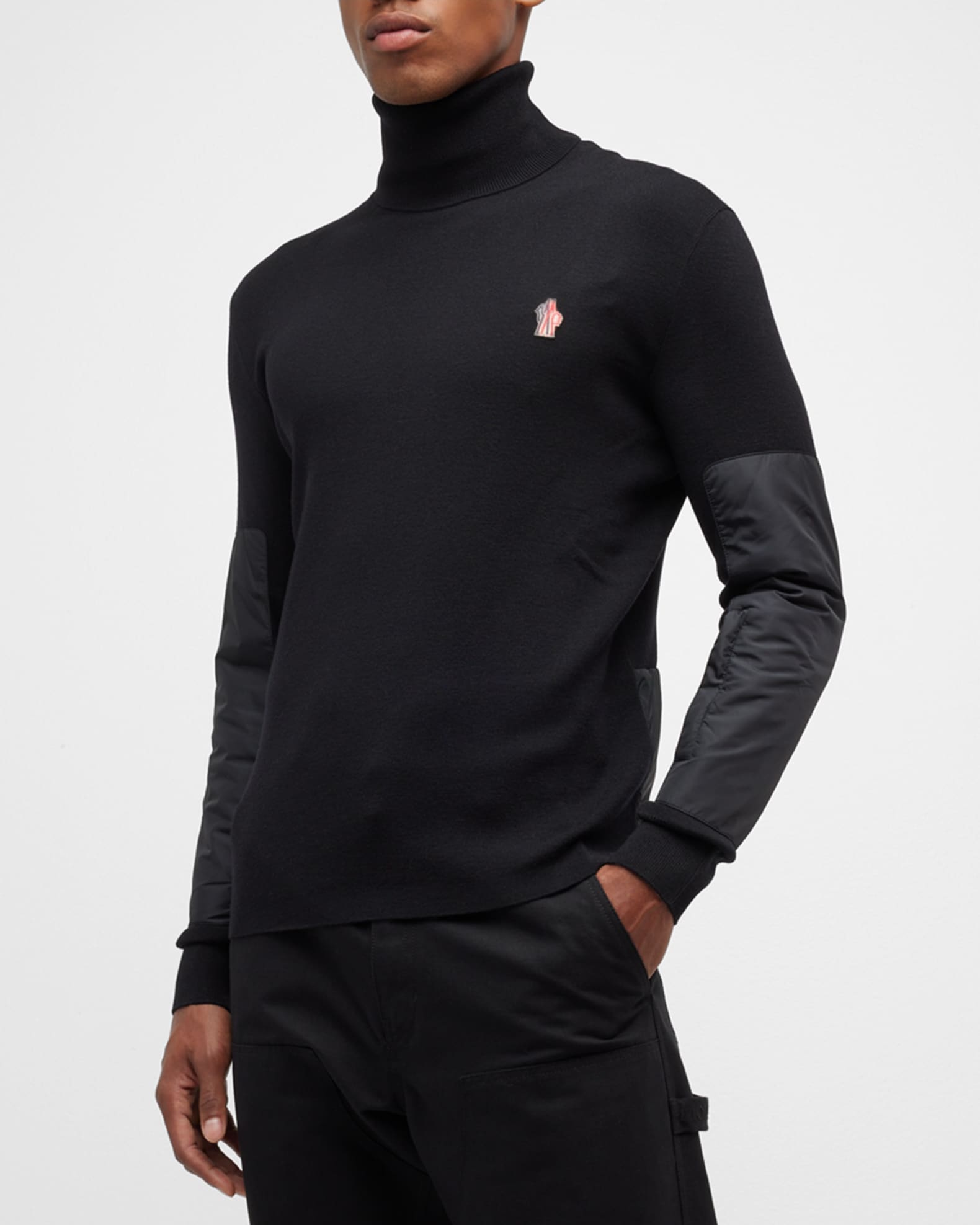 Men's Turtleneck Sweater with Patches 1