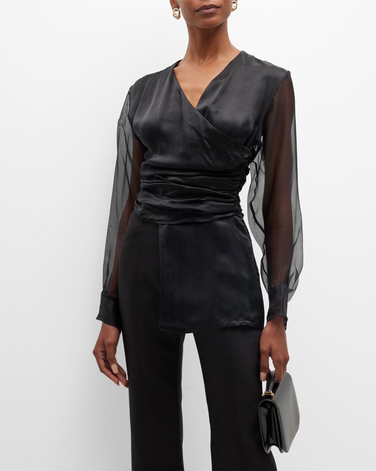 Sheer wrap top sales
