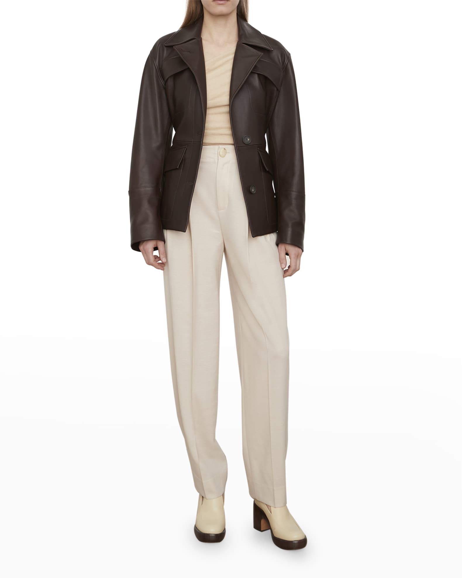 vince leather safari jacket