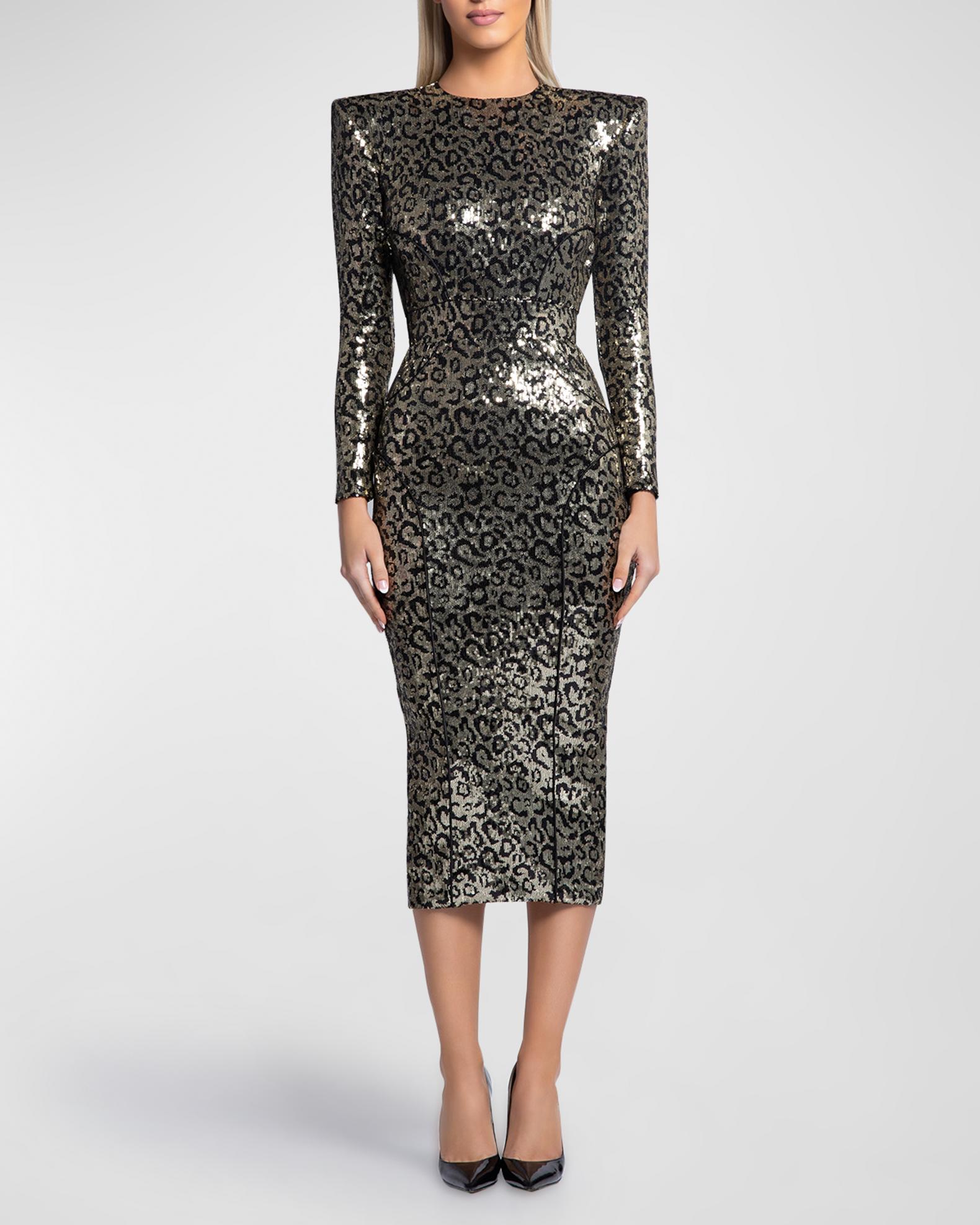 midi sequin bodycon dress