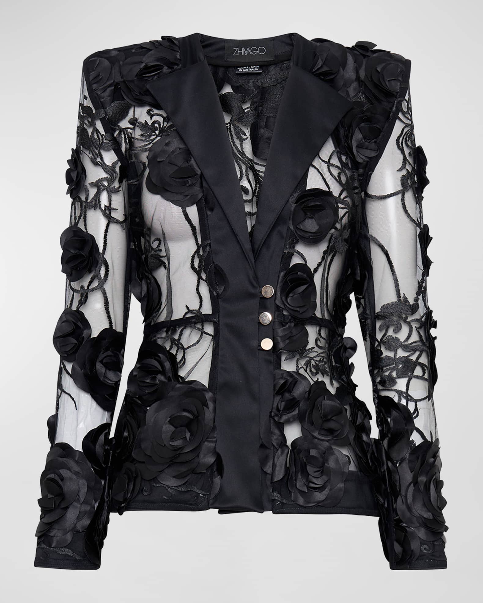 ZHIVAGO The Verdict Sheer Floral Mesh Jacket Neiman Marcus