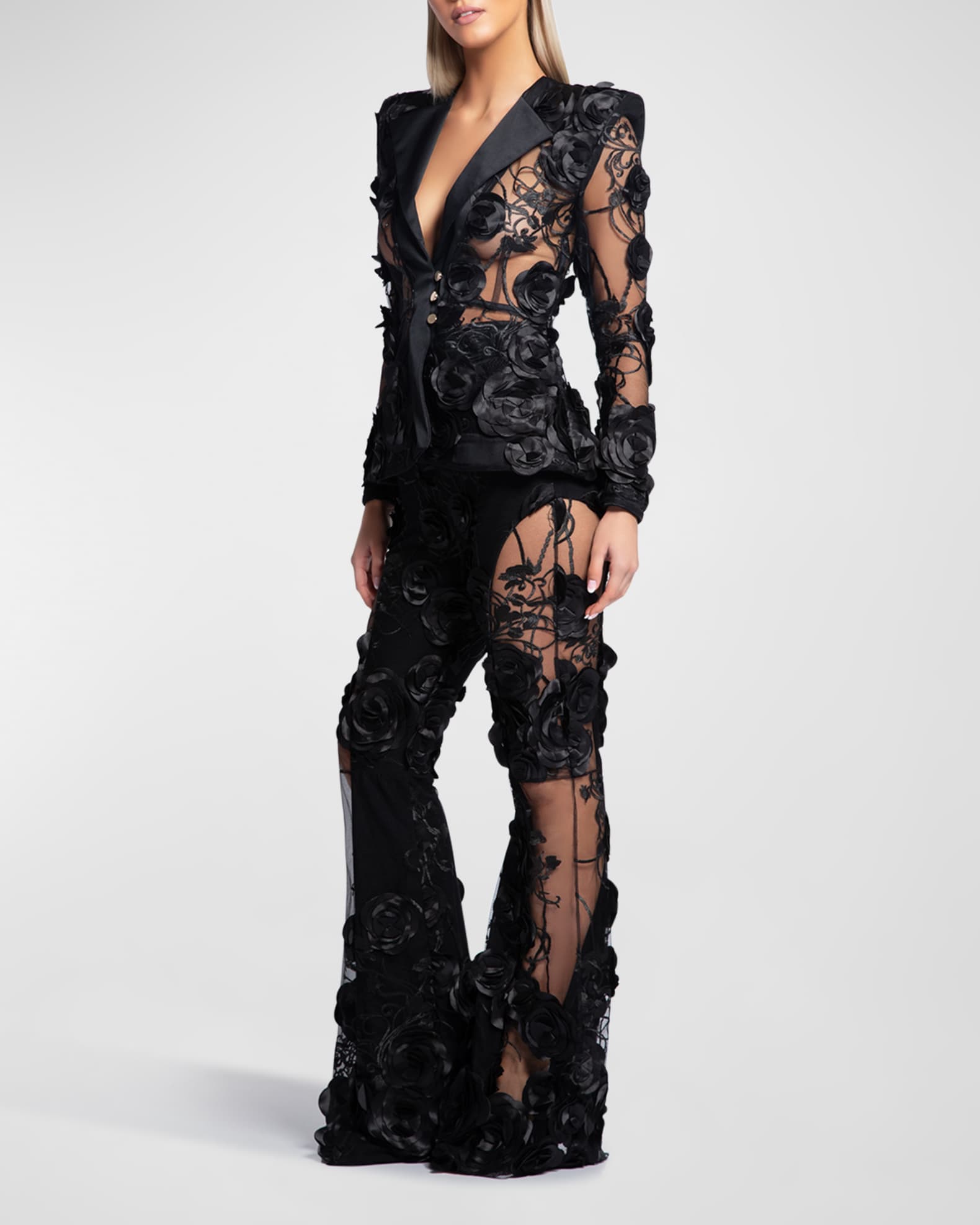 ZHIVAGO The Verdict Sheer Floral Mesh Jacket Neiman Marcus