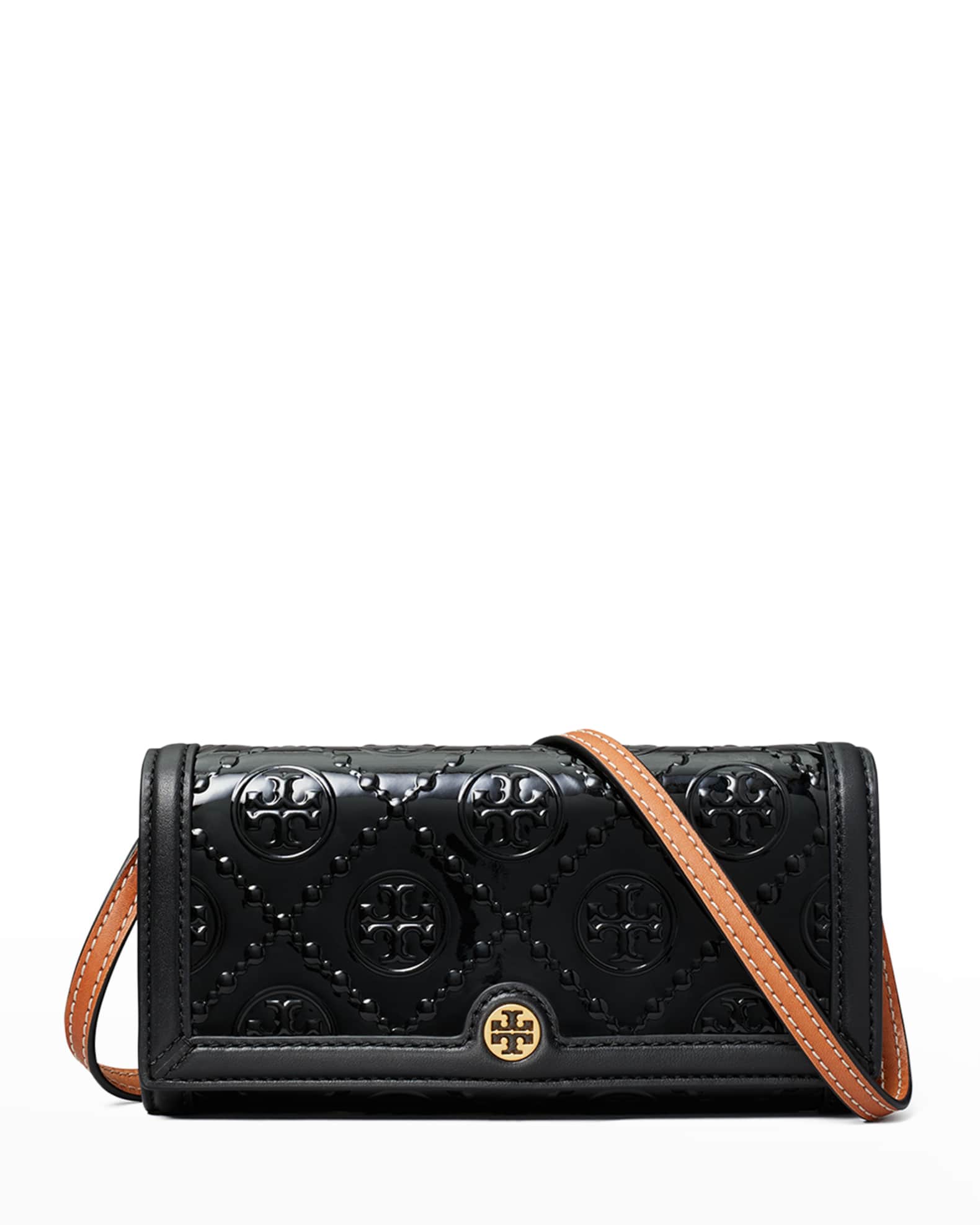 Tory Burch T Monogram Patent Leather Wallet Neiman Marcus