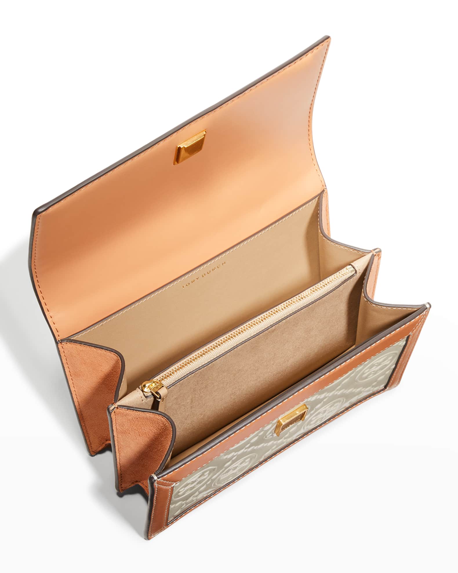 Tory Burch T Monogram Patent Embossed Small Shoulder Bag Neiman Marcus