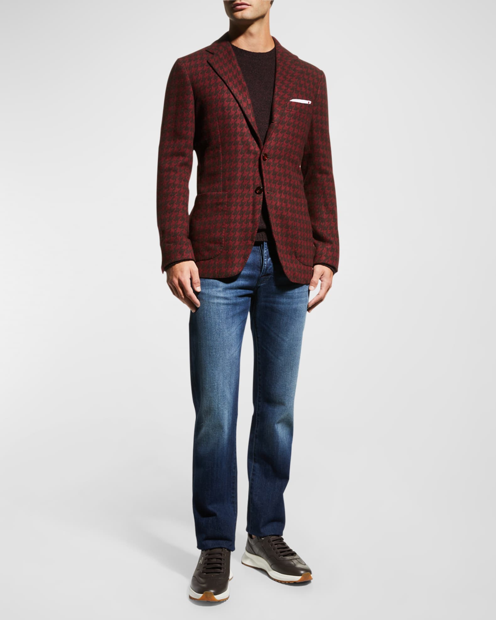 Kiton Men's Cashmere Houndstooth Sport Coat Neiman Marcus
