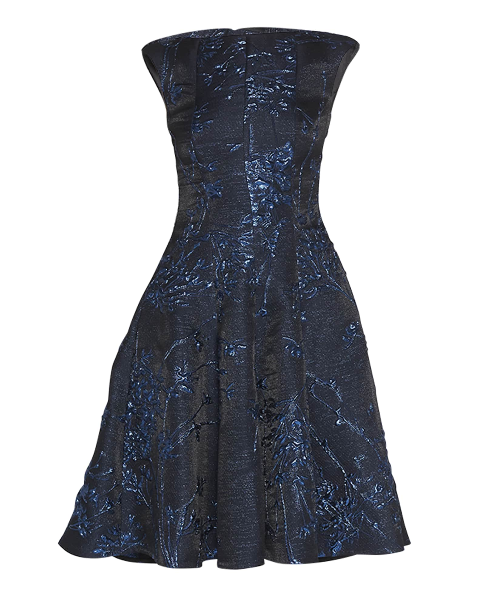 Talbot Runhof Metallic Twig Silk Jacquard Dress | Neiman Marcus