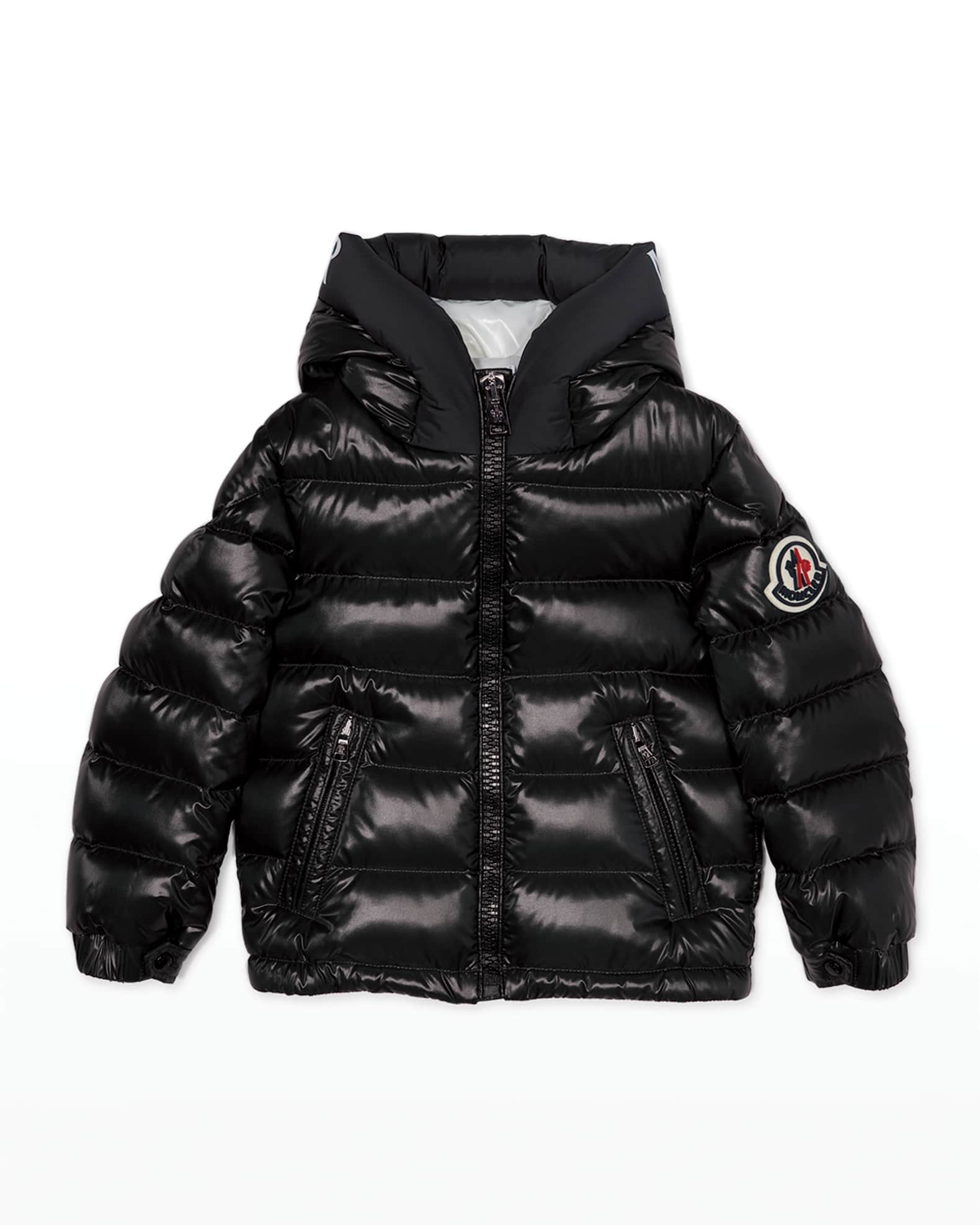 Moncler Girl s Salzman Logo Print Jacket Size 8 14 Neiman Marcus