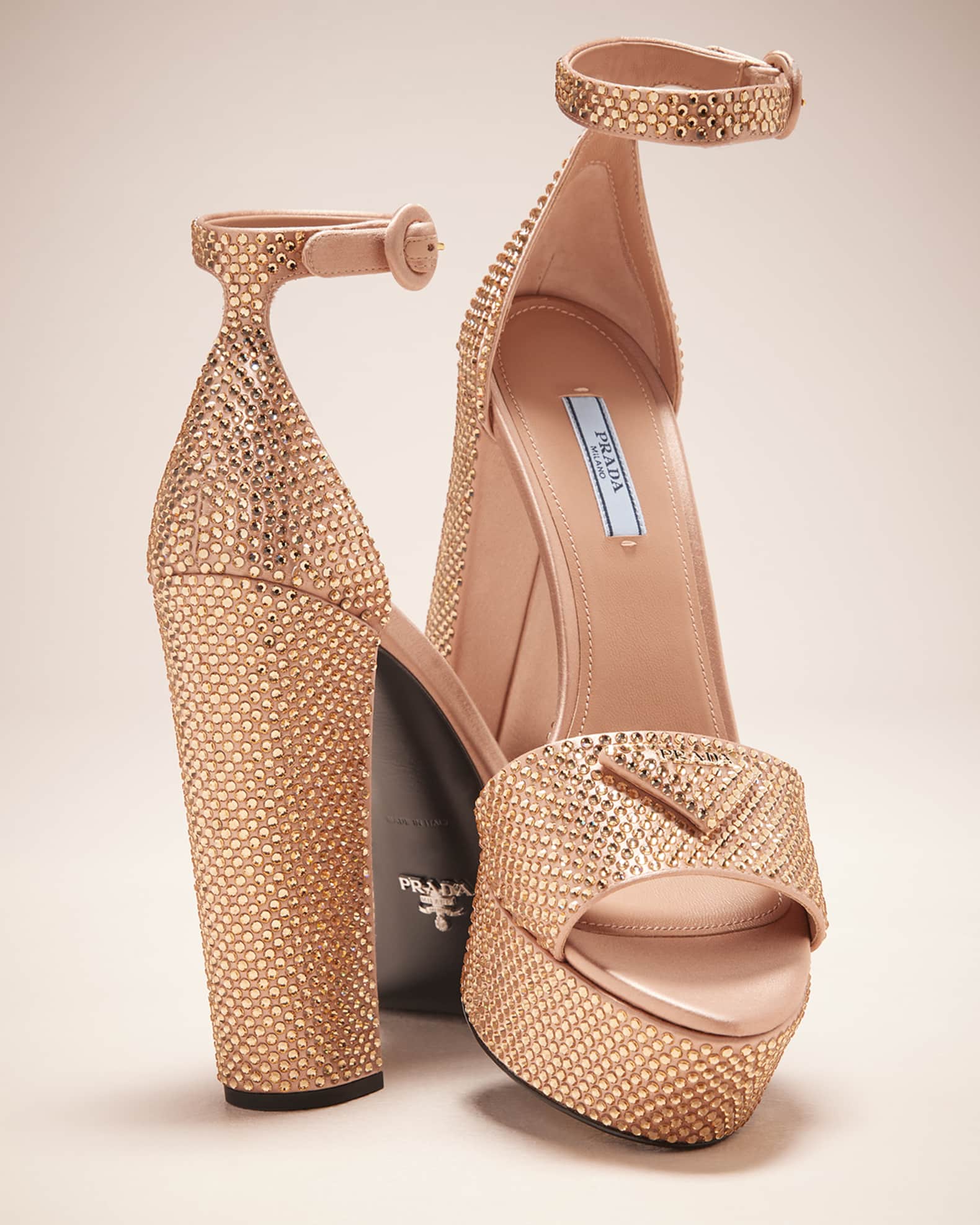 Crystal Ankle Strap Platform Sandals