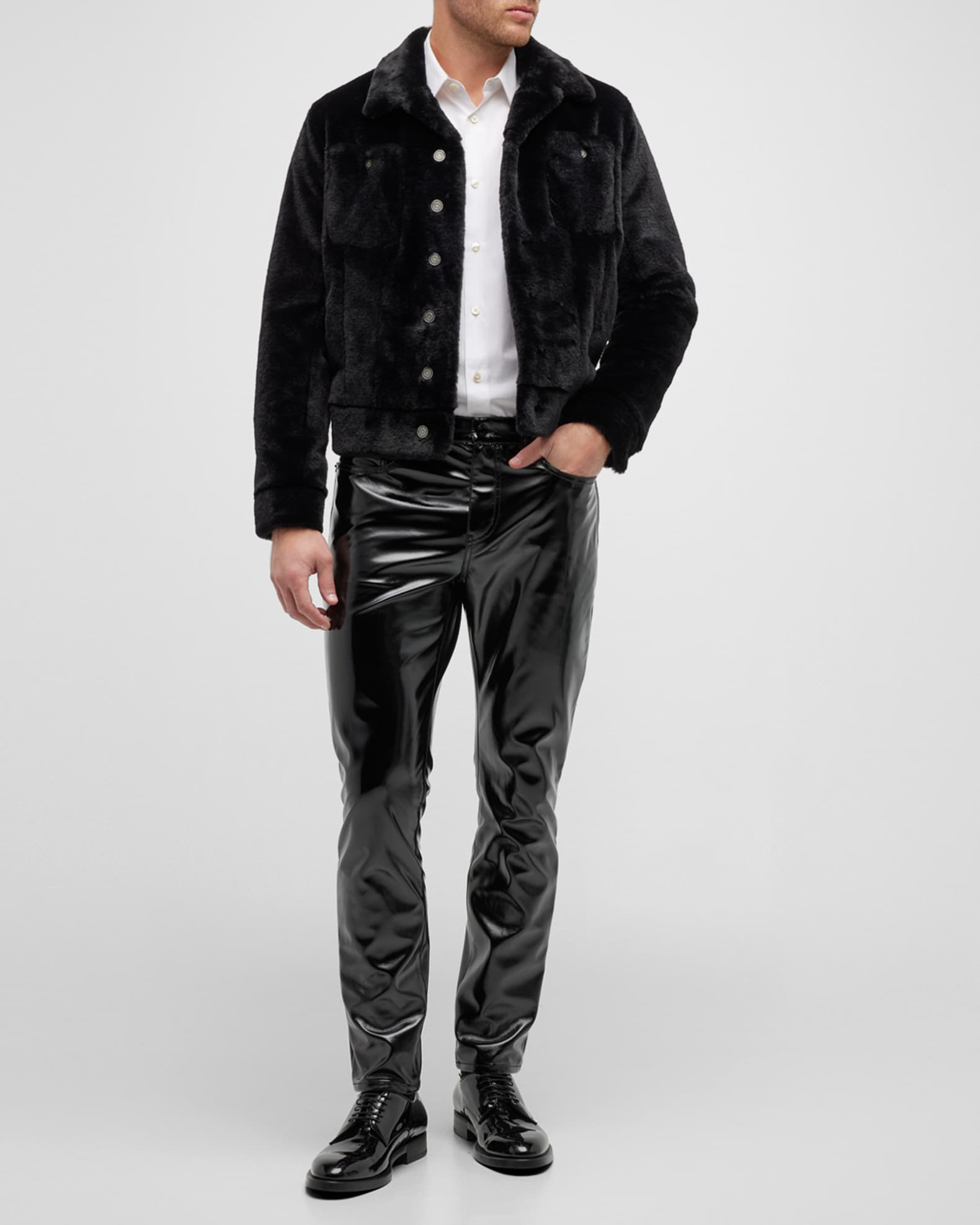 Reform Clothing Faux Leather Varsity Jacket