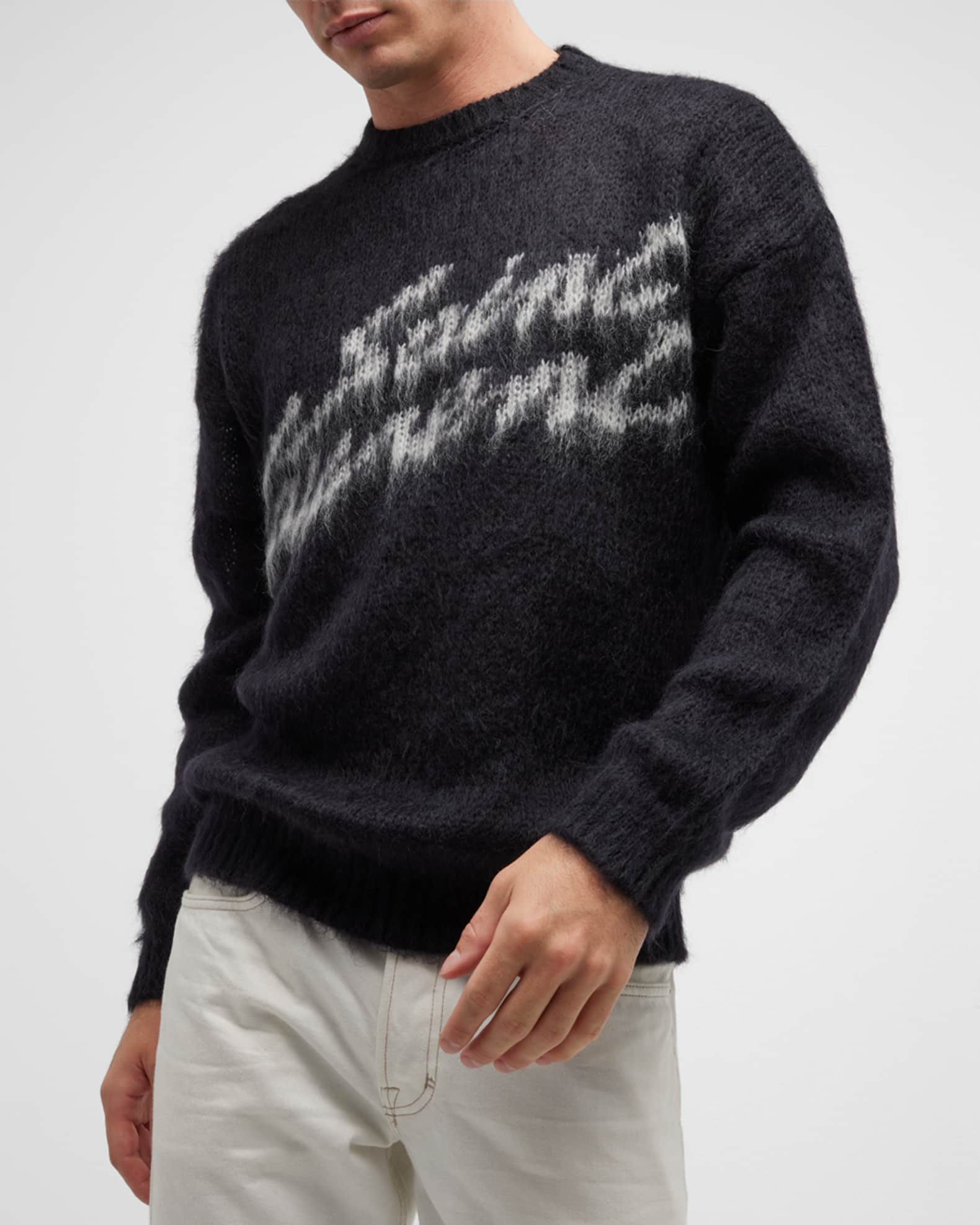 Men s Mohair Blend Logo Sweater