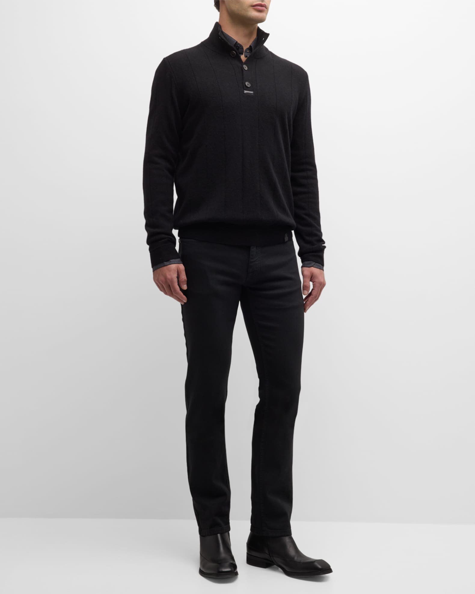 Brioni Men s Mock Neck Cashmere Sweater Neiman Marcus
