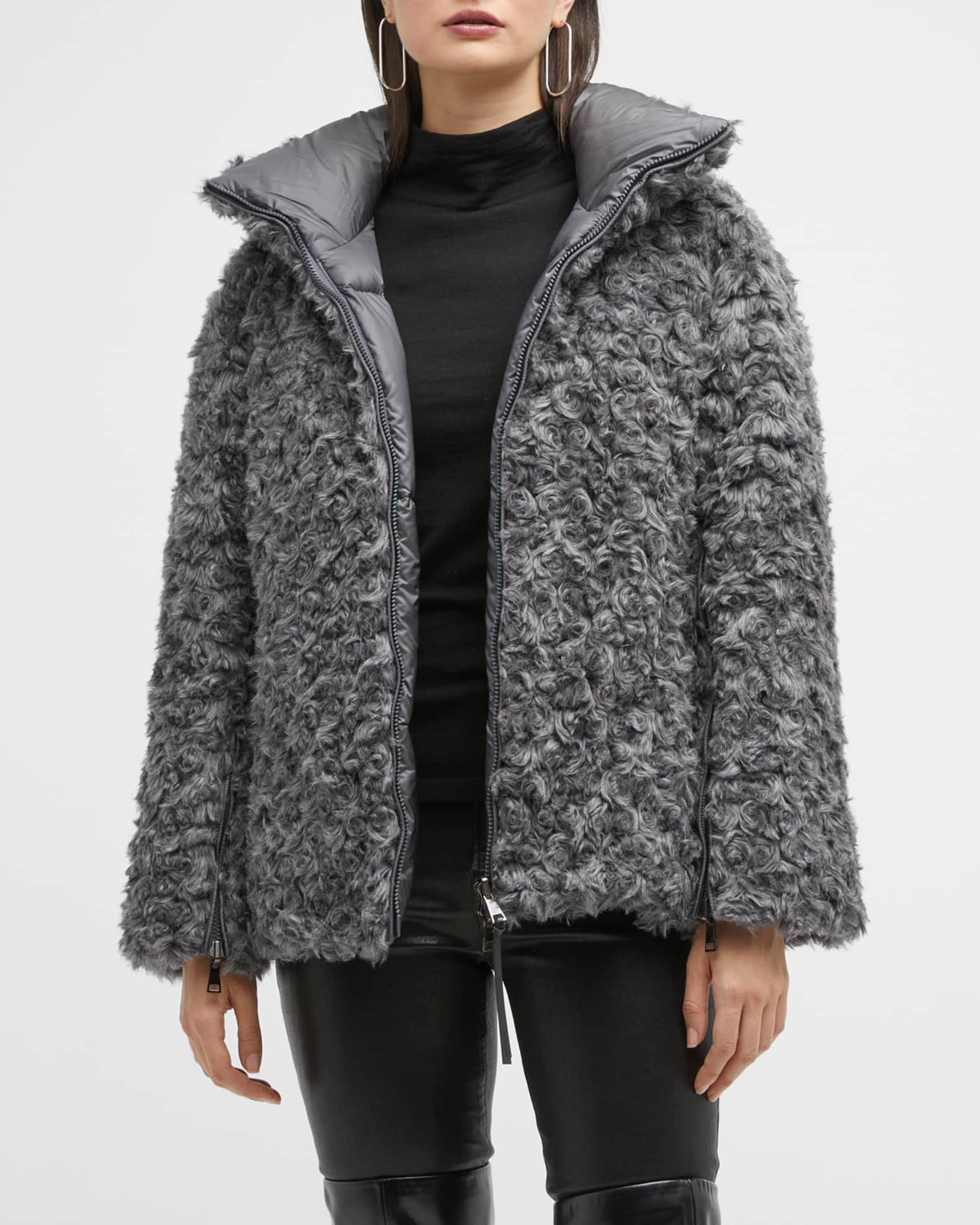 Moncler Gournava Reversible Faux Fur Jacket | Neiman Marcus